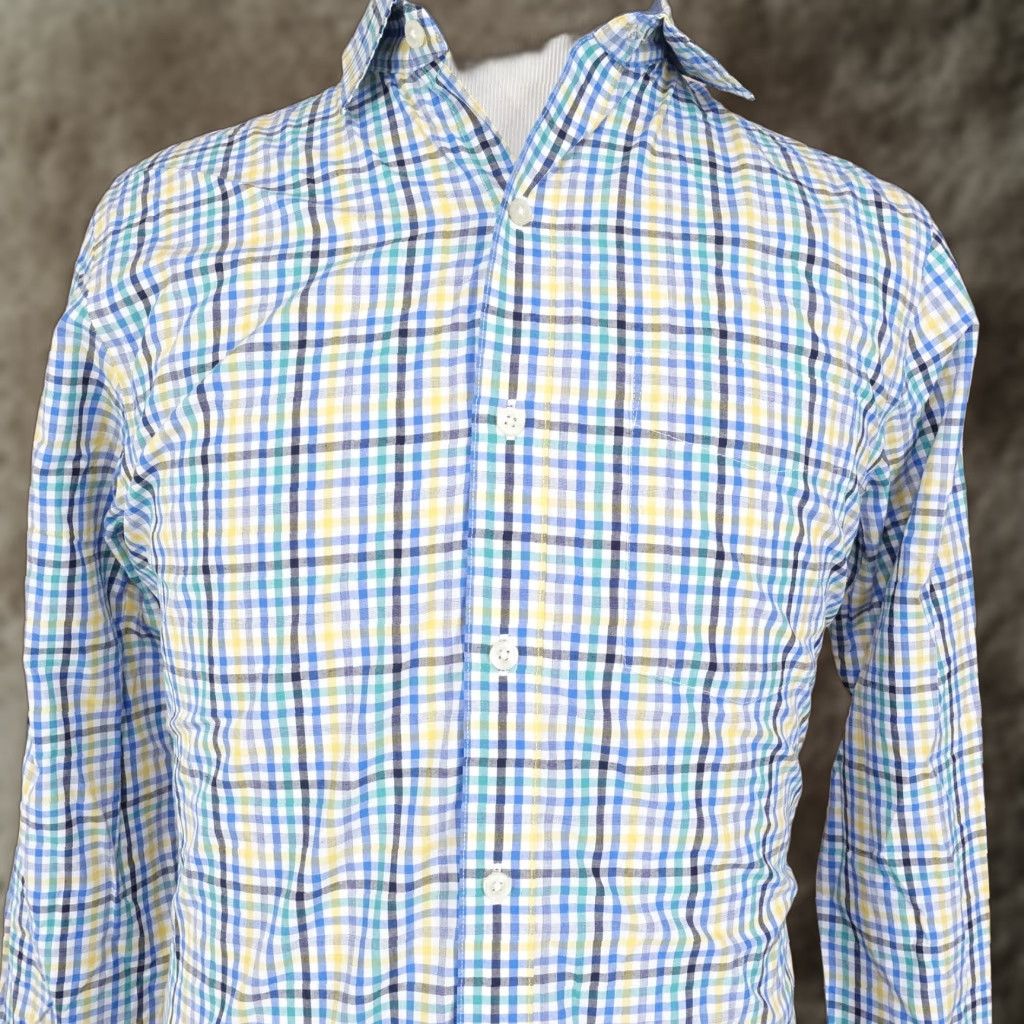 Van Heusen VAN HEUSEN Slim Fit Gingham Check Button-Up Shirt M Multicolor Regular Long Sleeve Mens Size US M / EU 48-50 / 2 - 1 Thumbnail