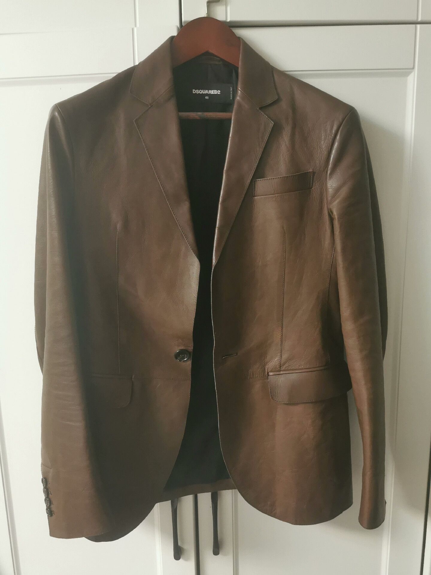 Dsquared2 Classic Dsquared2 Brown Leather Blazer Size US M / EU 48-50 / 2 - 1 Thumbnail