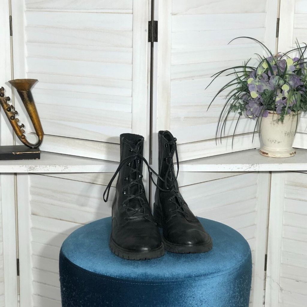SCHUTZ Schutz black combat boots leather rubber sole sz 40 9 Size US 9 / IT 39 - 5 Thumbnail