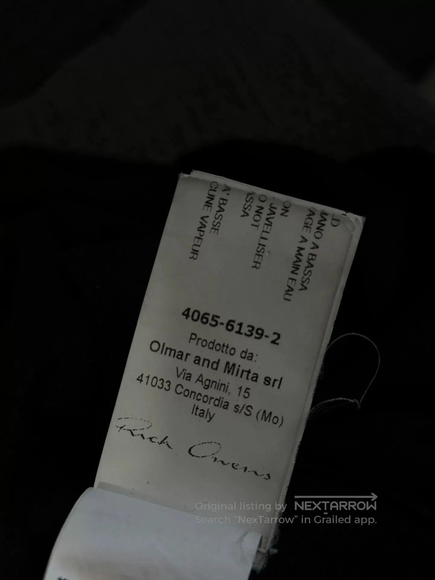 Rick Owens Rick Owens Black Long Sleeve Tee. Size US XS / EU 42 / 0 - 7 Thumbnail