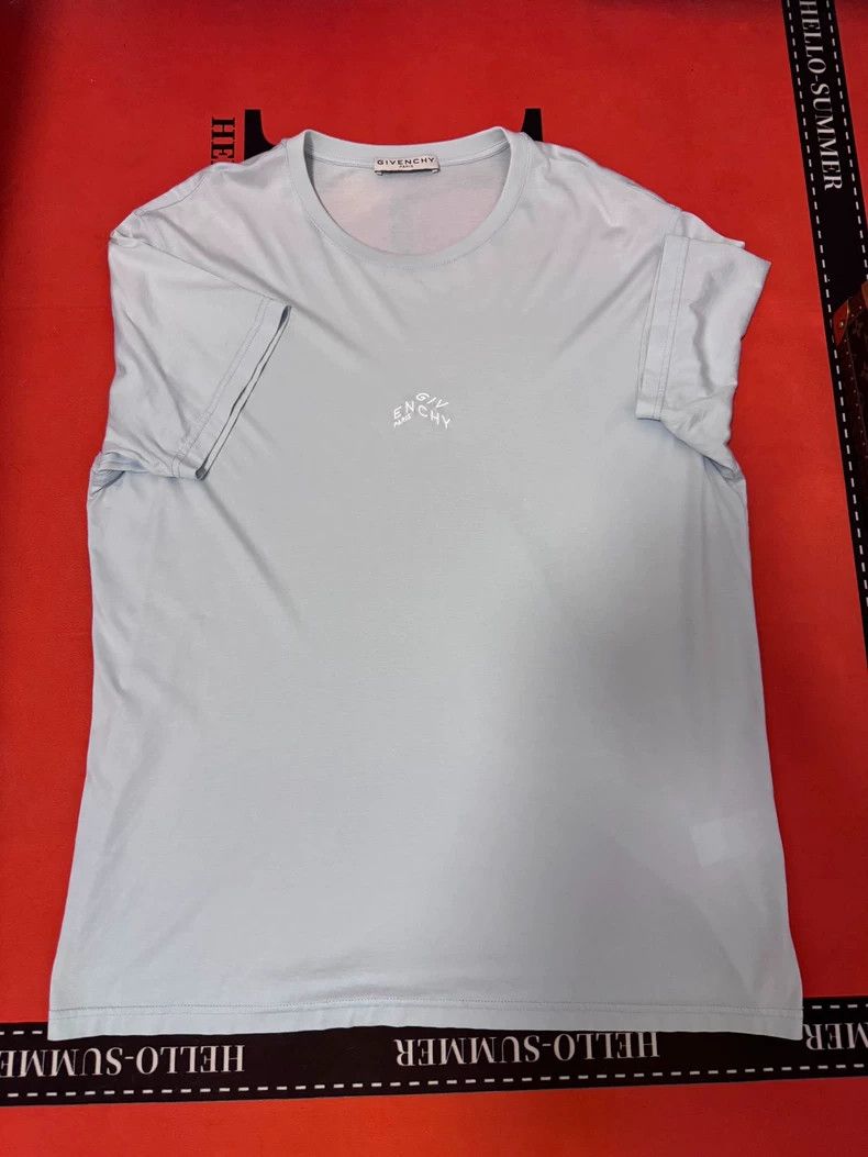 Givenchy givenchy logo embroidered light blue t-shirt-dmc Size US M / EU 48-50 / 2 - 1 Thumbnail