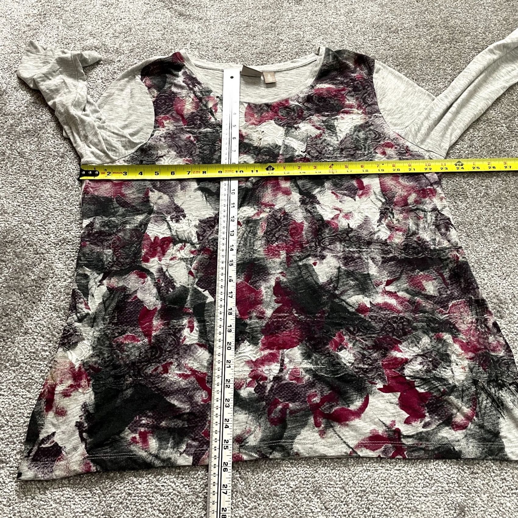 Vintage Chico's Blouse Shirt Womens XL Gray Floral Lace Round Neck Pullover Crochet Casual Business Party/Cocktail Travel All Seasons Size XL / US 12-14 / IT 48-50 - 6 Thumbnail