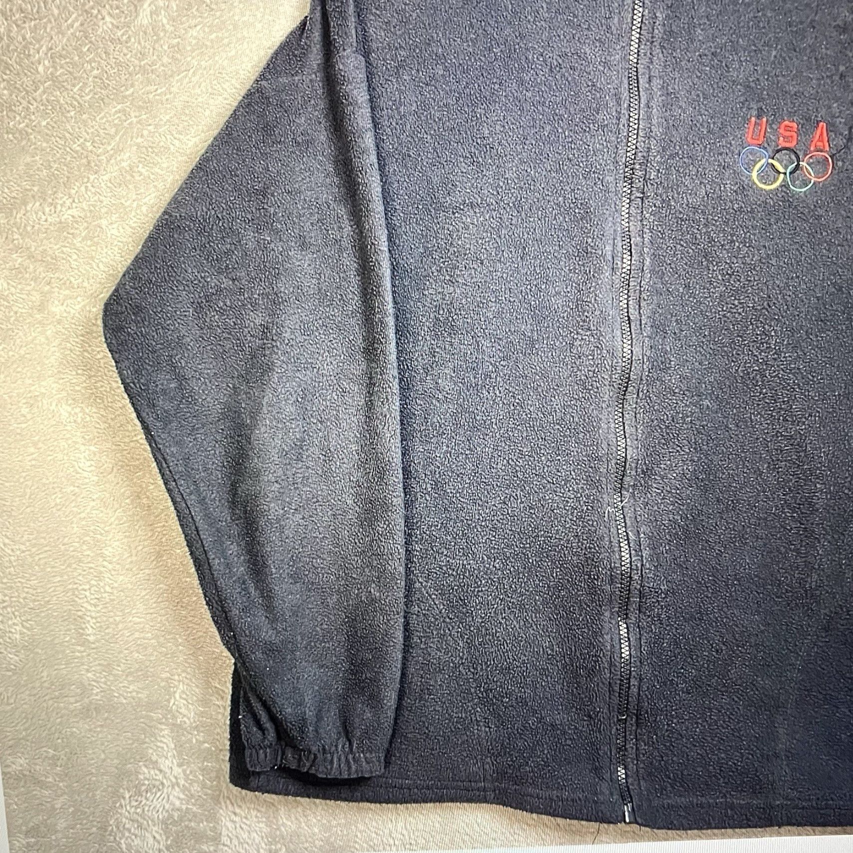 Vintage VINTAGE Olympic Jacket Mens XL Full Zip Blue 90s Embroidered USA Fleece Windbreaker Size US XL / EU 56 / 4 - 7 Thumbnail