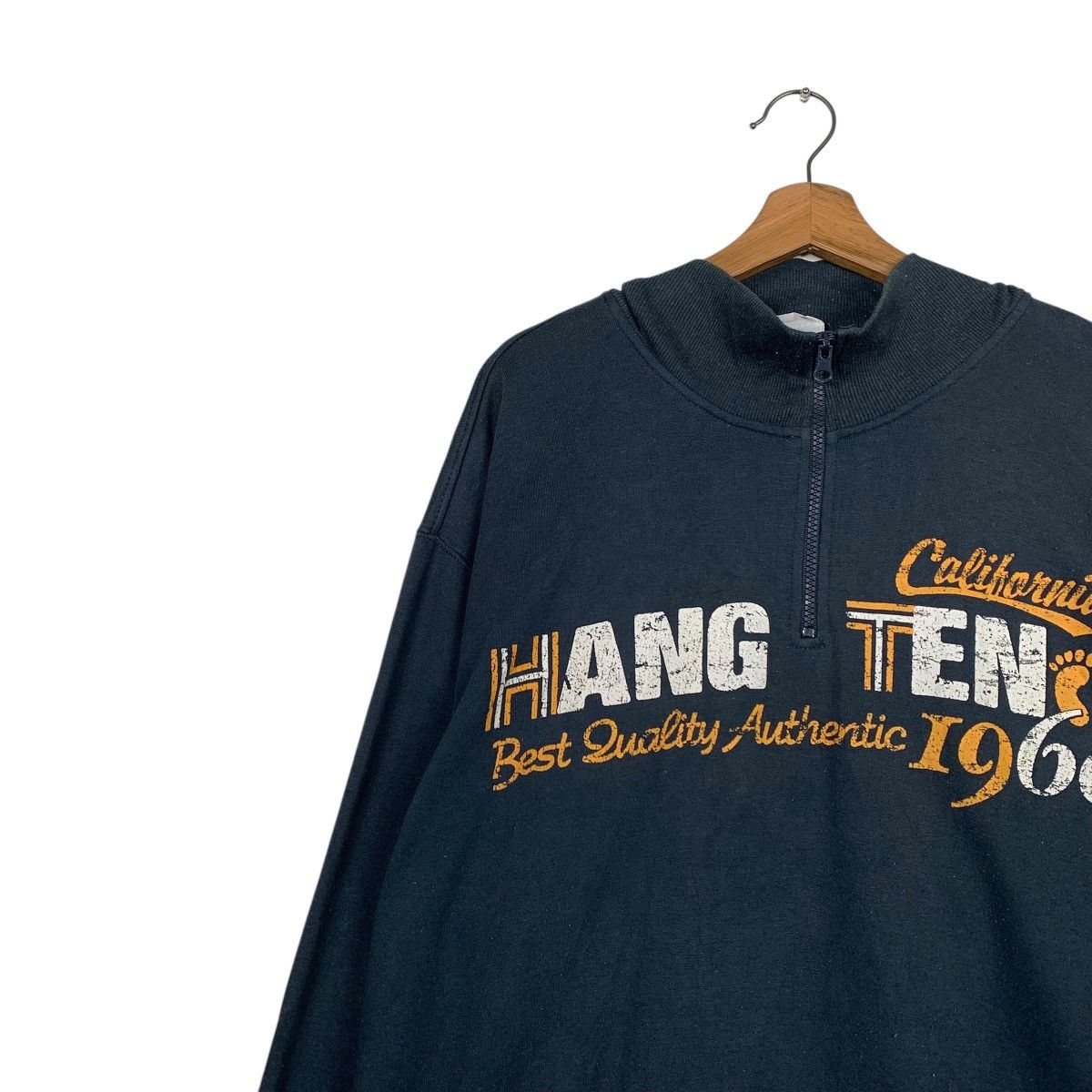 Hang Ten Hang Ten Quarter Zipper Big Logo Sweater Size US L / EU 52-54 / 3 - 6 Thumbnail