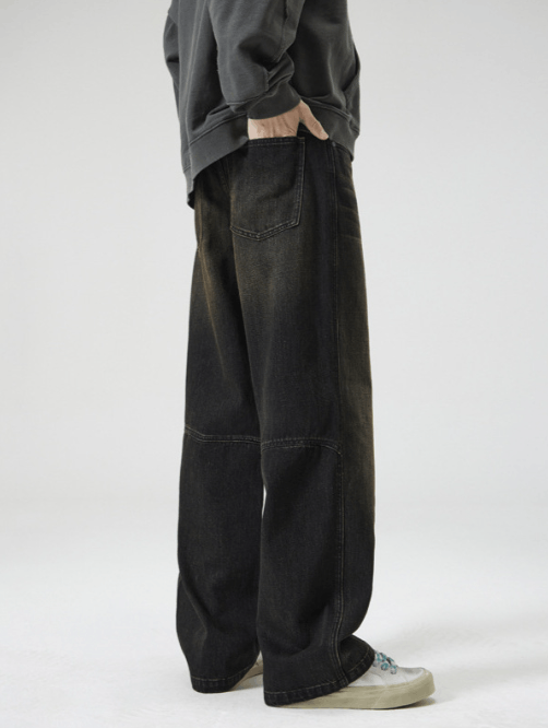 Japanese Brand × Jean American street loose straight retro washed trendy jeans Size US 32 / EU 48 - 3 Thumbnail