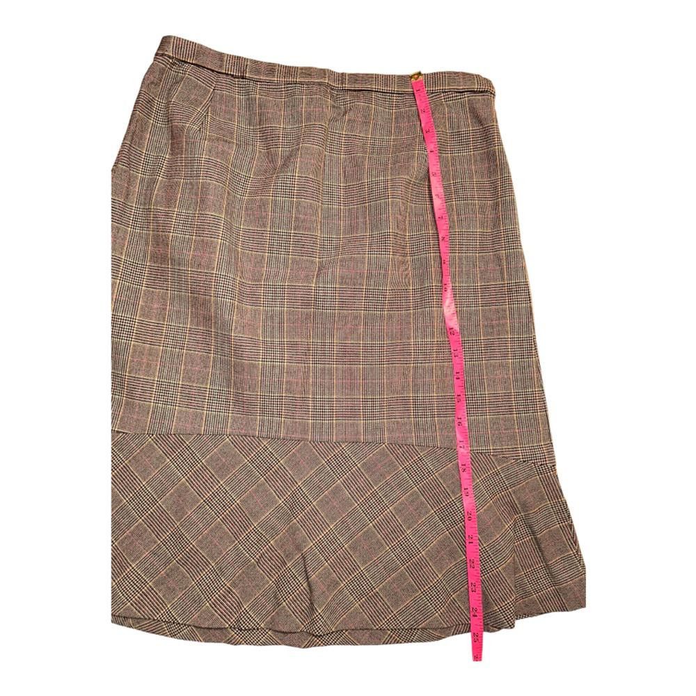 Designer Dialogue l NWT Plaid Pencil Skirt W Ruffle Size 14 Size 36" / US 14 / IT 50 - 3 Thumbnail
