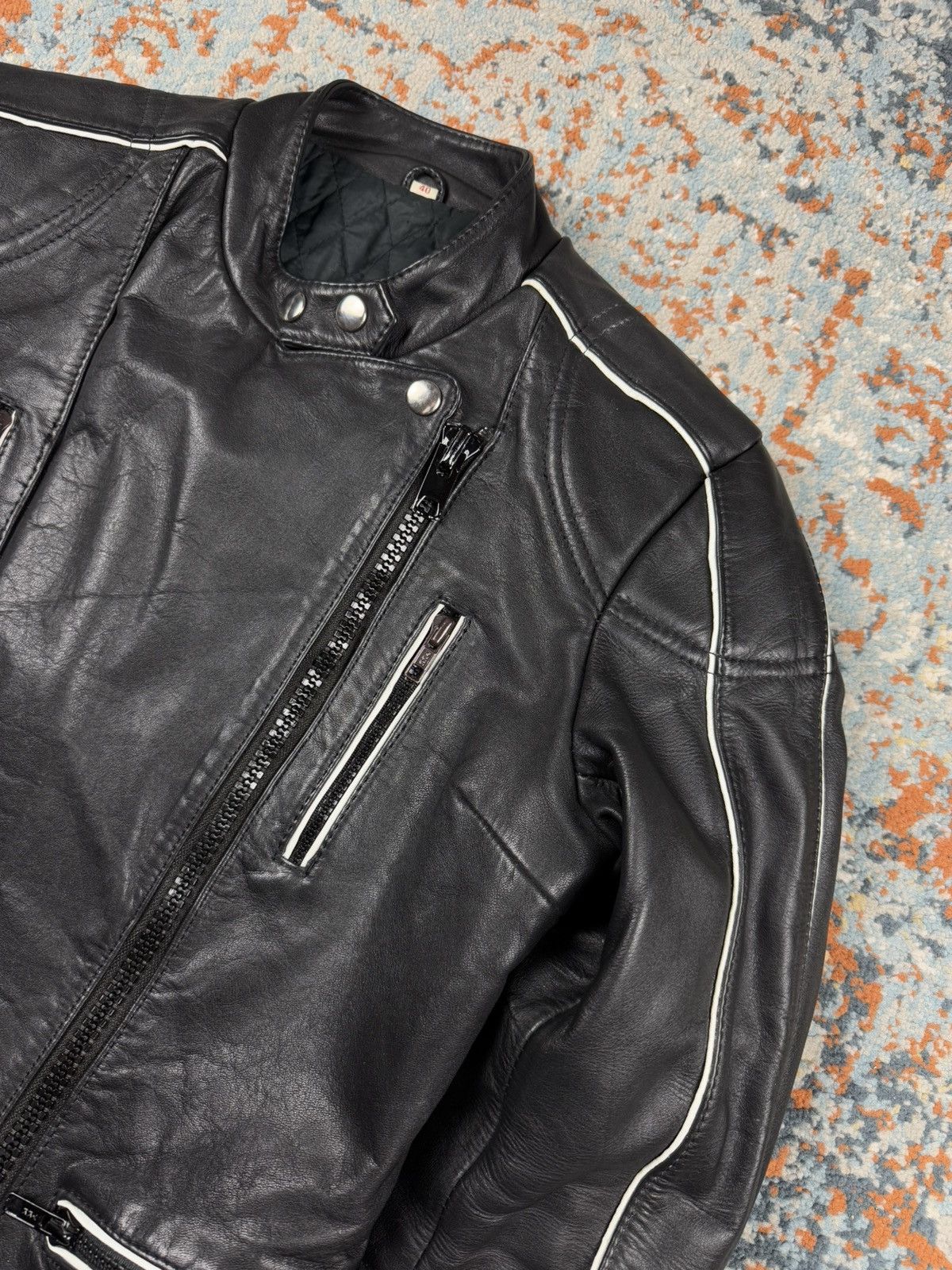 Vintage Vintage 90s Moto Star real leather biker racing jacket Size US XS / EU 42 / 0 - 10 Thumbnail