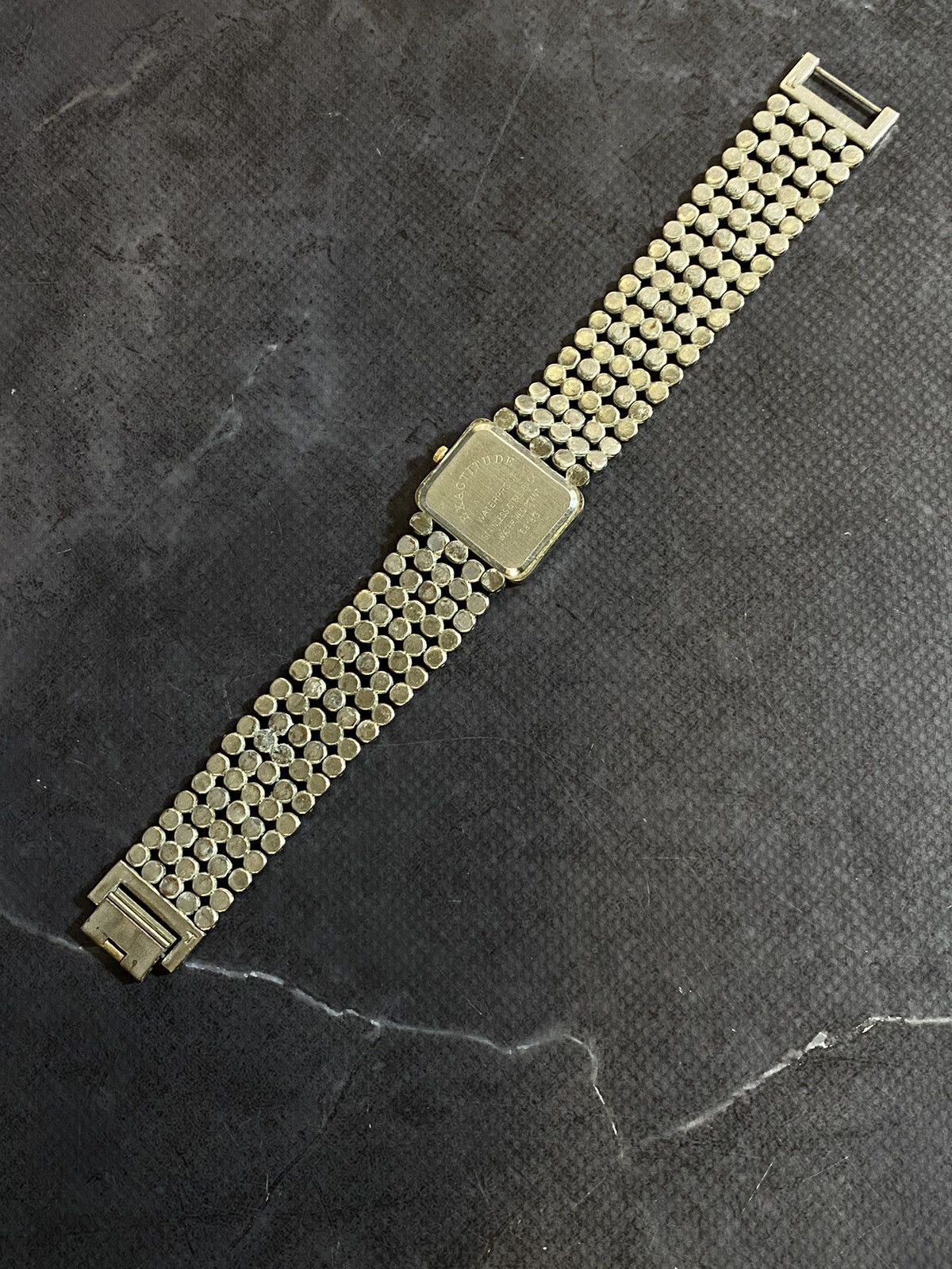 Japanese Brand Omax Rectangular Dial Beaded Bracelet Watch Japanese Brand Size ONE SIZE - 10 Thumbnail