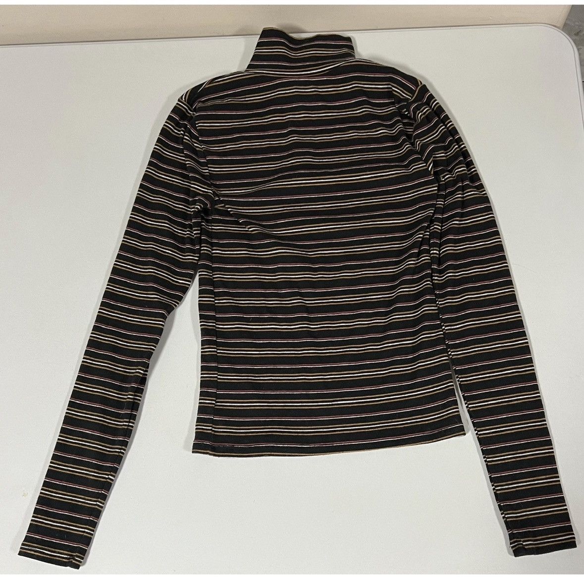 Aeropostale Aero Black Striped Quarter-Zip Long Sleeve Shirt Top XS 🖤✨ Size XS / US 0-2 / IT 36-38 - 3 Thumbnail