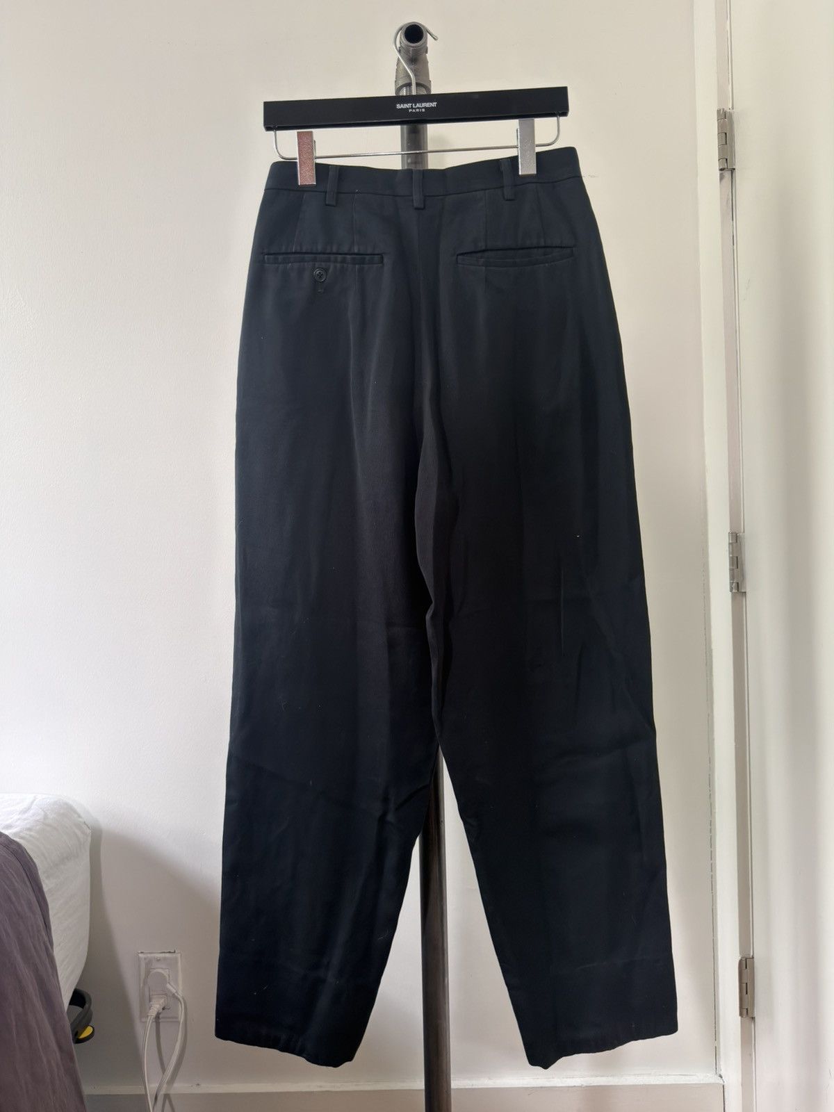 Y's for Men Tapered Double-Pleated Cotton Trousers Size US 30 / EU 46 - 2 Thumbnail