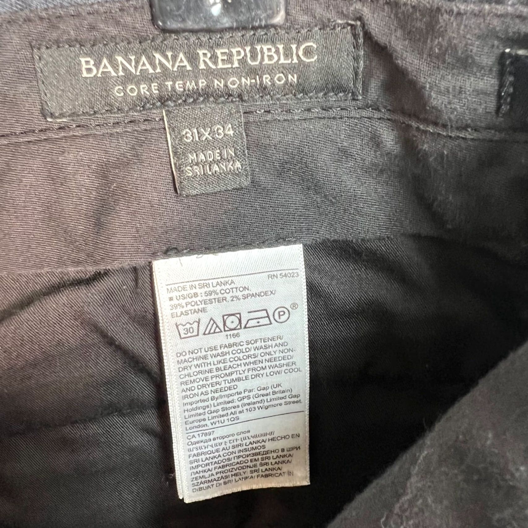 Banana Republic BANANA REPUBLIC Dress Pants Men 31x33 Grey Core Temp Slim Fit Flat Front Cotton Blend Tapered 8/10 Mens Size US 31 - 3 Thumbnail