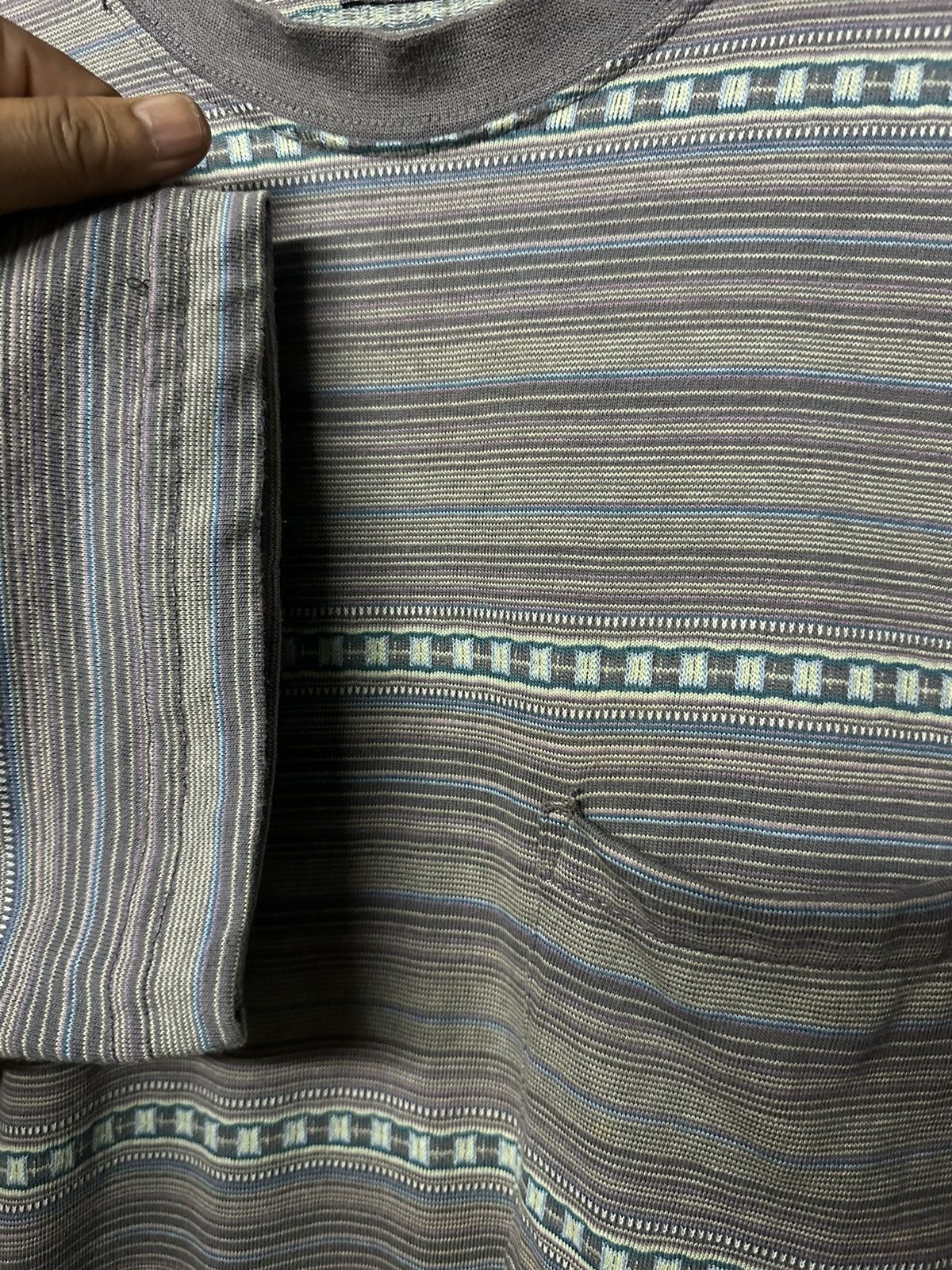 Quiksilver Vintage 80s Quiksilver Boxy Stripe Pocket Tee Size US L / EU 52-54 / 3 - 6 Thumbnail