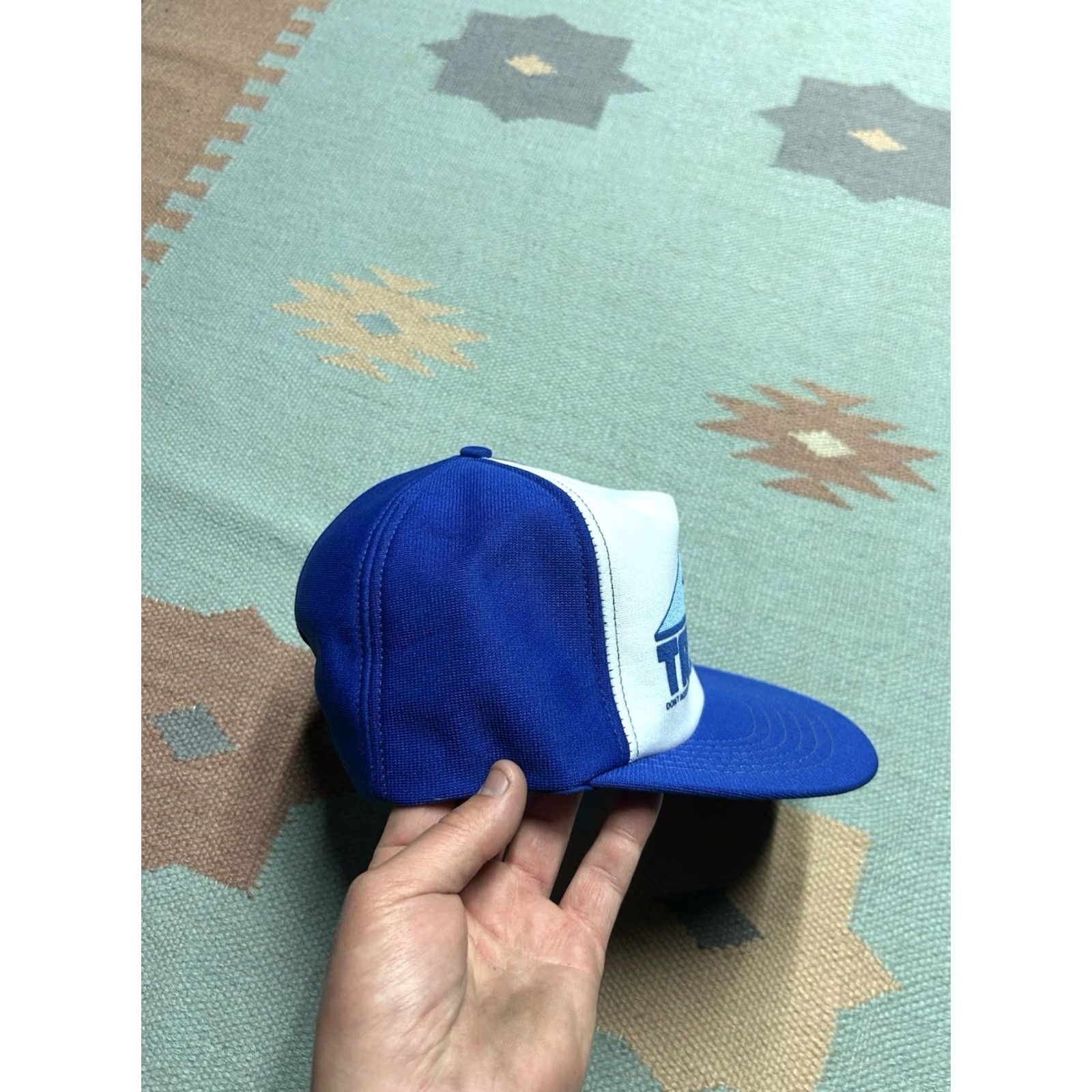 Vintage VINTAGE 80s White Snapback Hat Cap Adjustable True Blue Styrofoam blue white Men Size ONE SIZE - 6 Thumbnail
