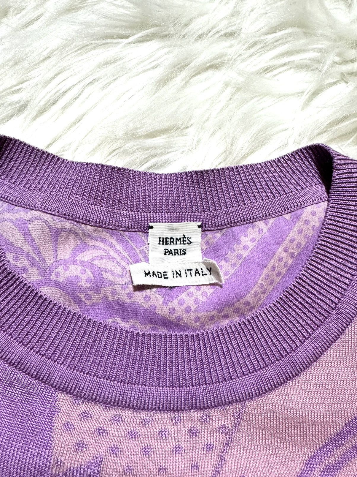 Hermes Hermes art design switching, floral knit sweater, Size XXS / US 00 / IT 34 - 7 Thumbnail