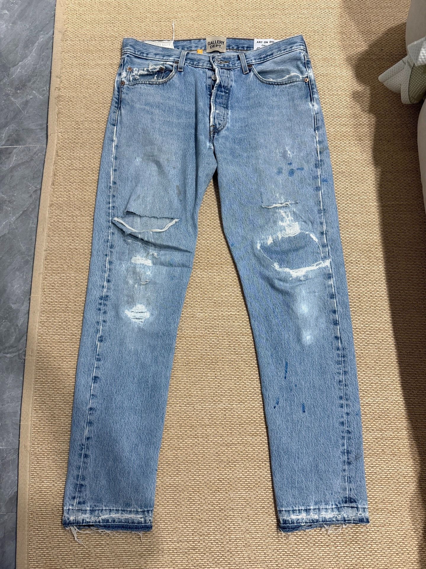 Gallery Dept. Gallery Dept 5001 Distressed Denim Jeans Size US 32 / EU 48 - 1 Thumbnail