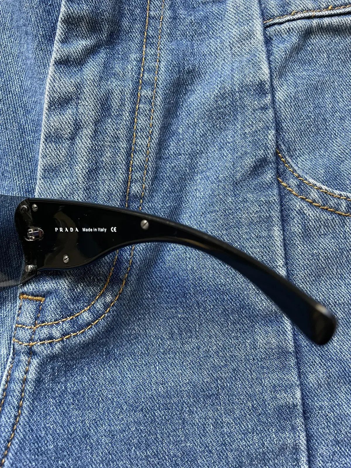 Prada Prada Sunglasses Flame Star Wave Silver Mask Vintage Size ONE SIZE - 6 Thumbnail