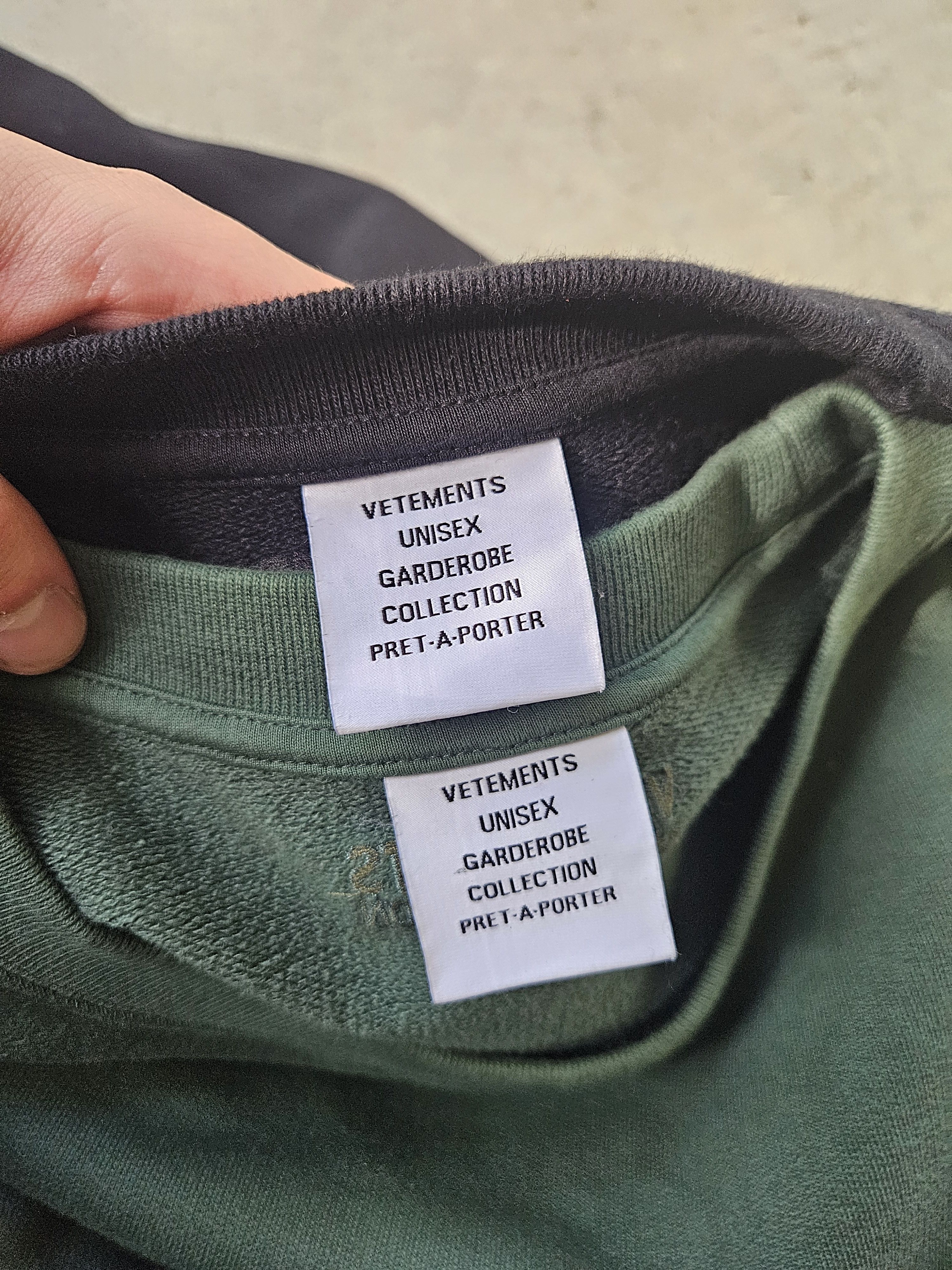 Vetements Double Polizei Securite Split Green Black Crewneck Sweater Size US XL / EU 56 / 4 - 10 Thumbnail