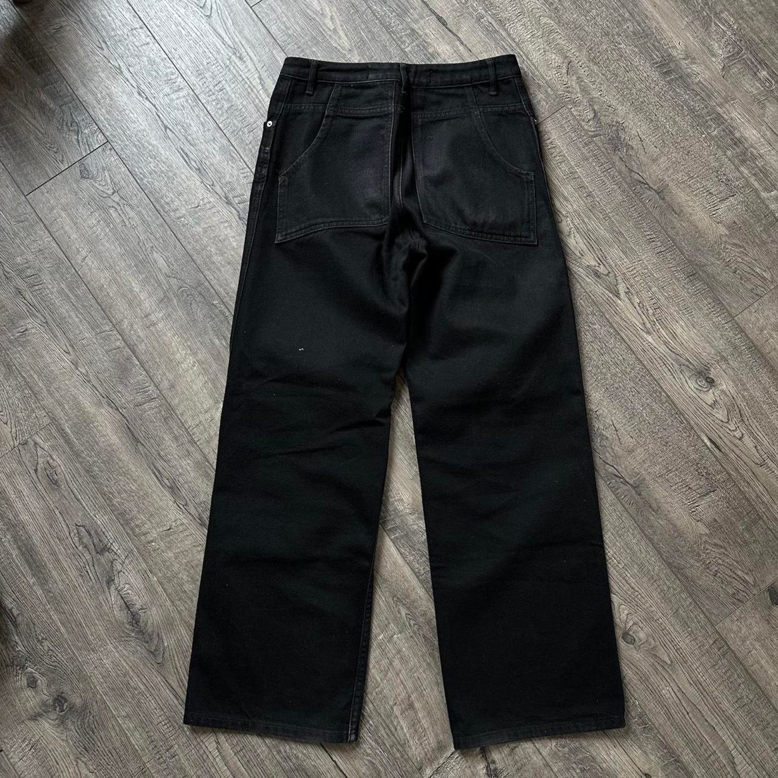 Eckhaus Latta Black Designer Eckhaus Latta Denim Wide Leg Flare Jeans Pant Size US 29 - 7 Thumbnail
