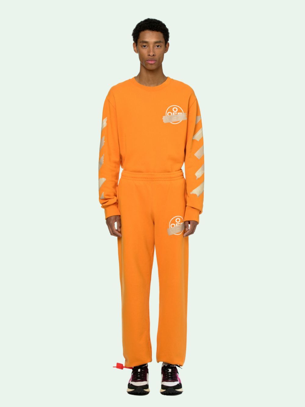 Off-White Orange Tape Diagonals Logo Sweatpants Size US 32 / EU 48 - 2 Thumbnail