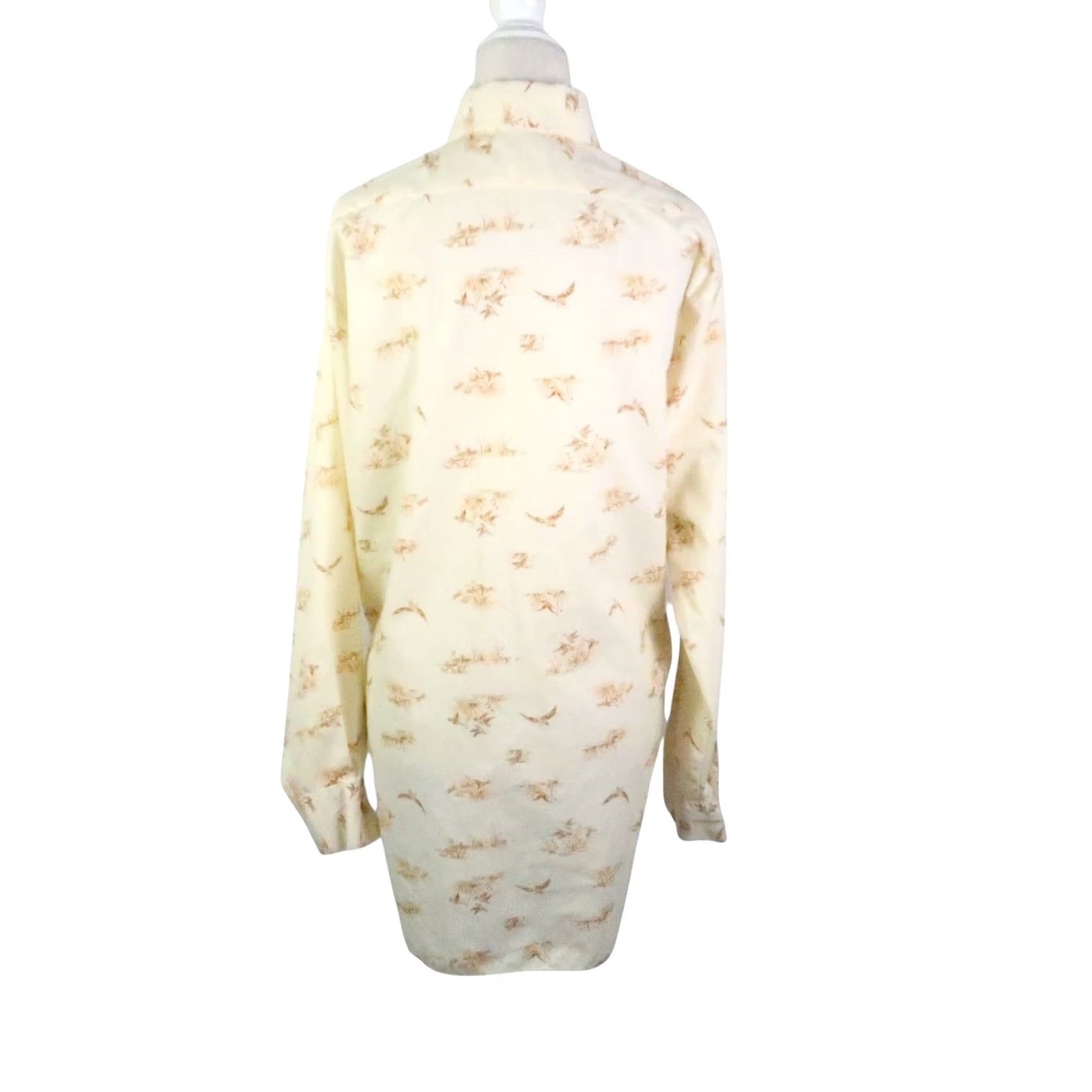Vintage VINTAGE Nevarda Men's Western Shirt Yellow Duck Bird 70s 80s Button-Up Long Sleeve Snap Collar M Regular Cotton Polyester Cowboy Animals Men Size US M / EU 48-50 / 2 - 4 Thumbnail