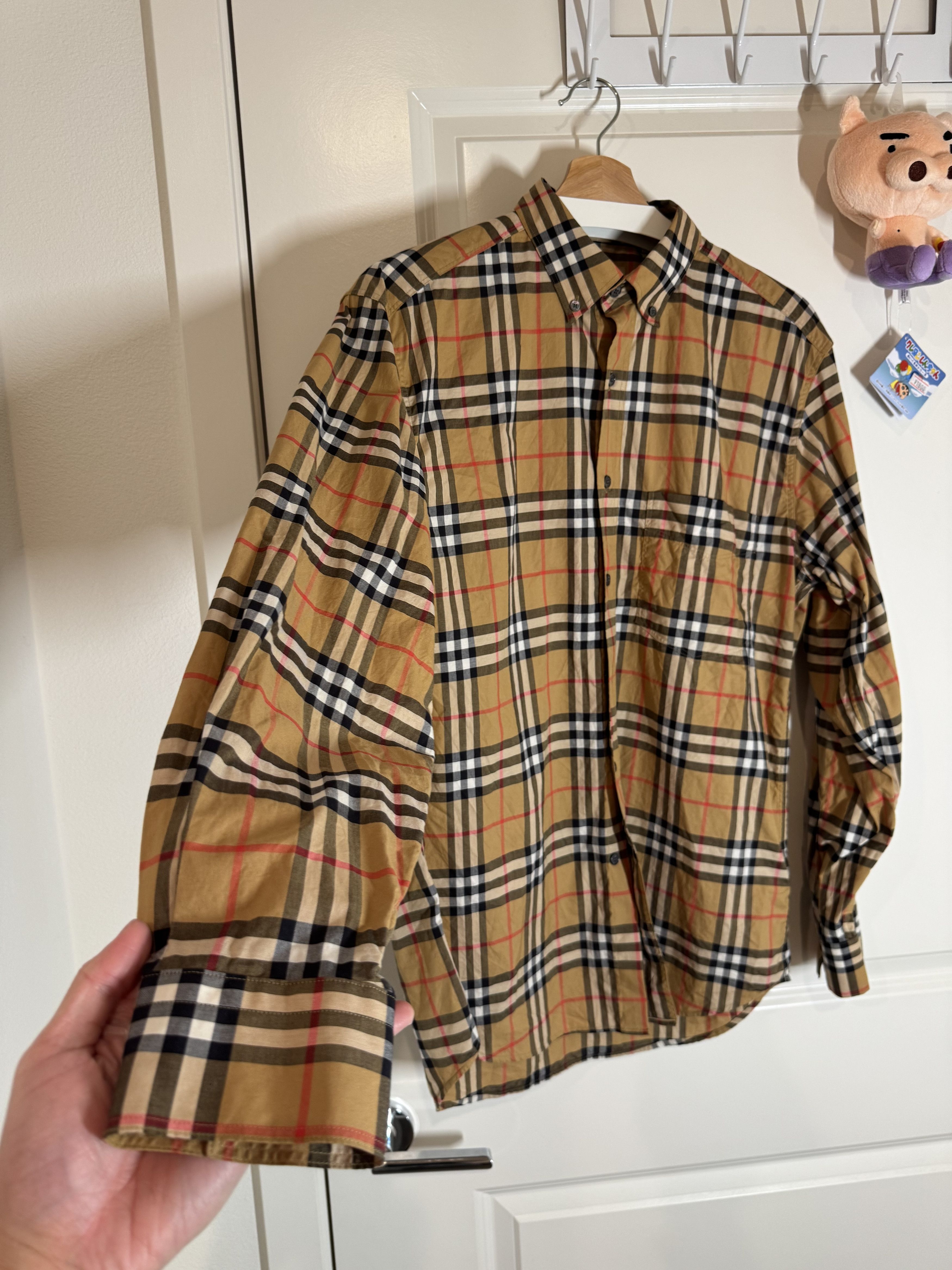 Burberry Burberry Check Cotton Shirt Classic Archive Beige Medium Size US M / EU 48-50 / 2 - 3 Thumbnail