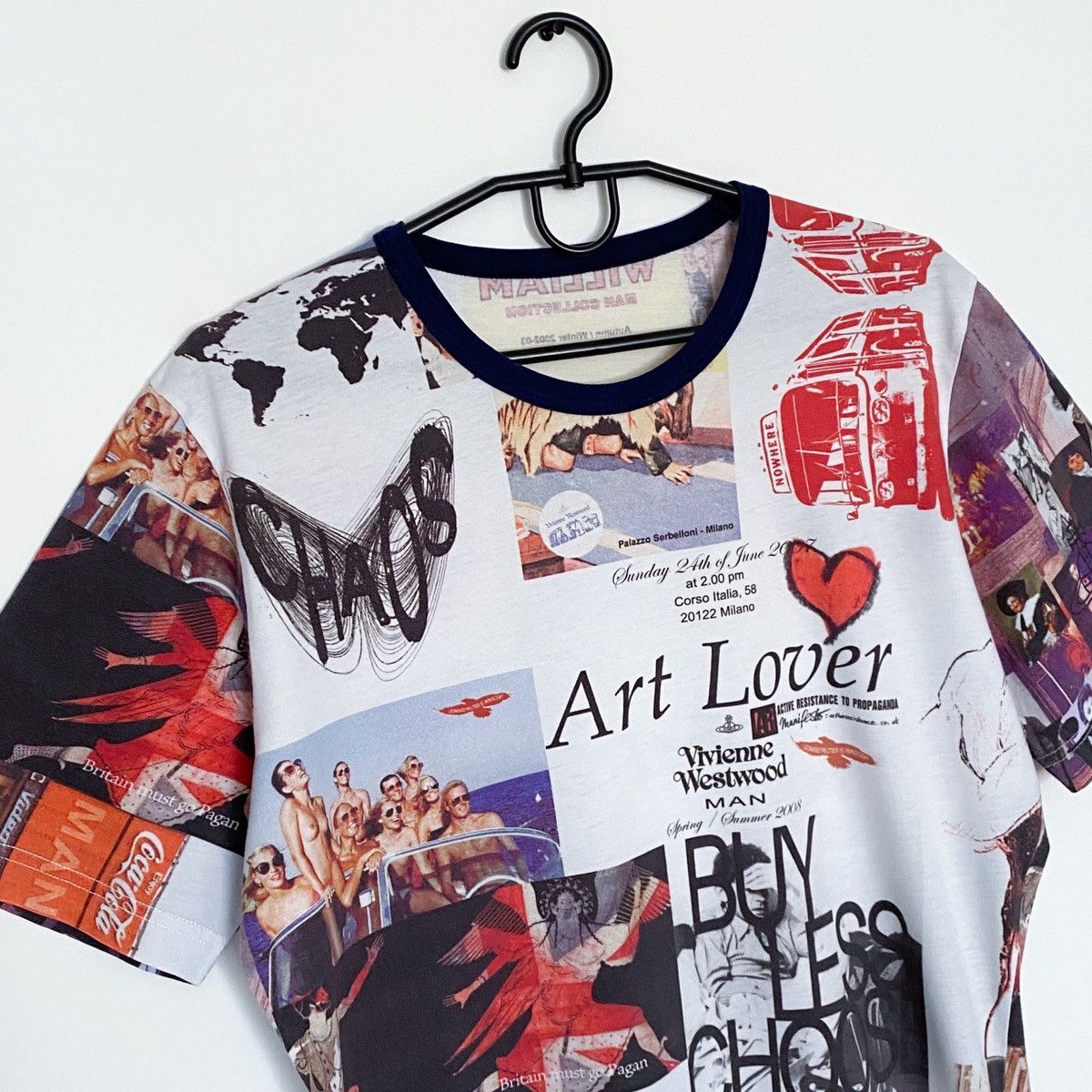 image of Archival Clothing x Art Vivienne Westwood Art Lover Chaos Full Art Tee / T Shirt, Men's (Size Small