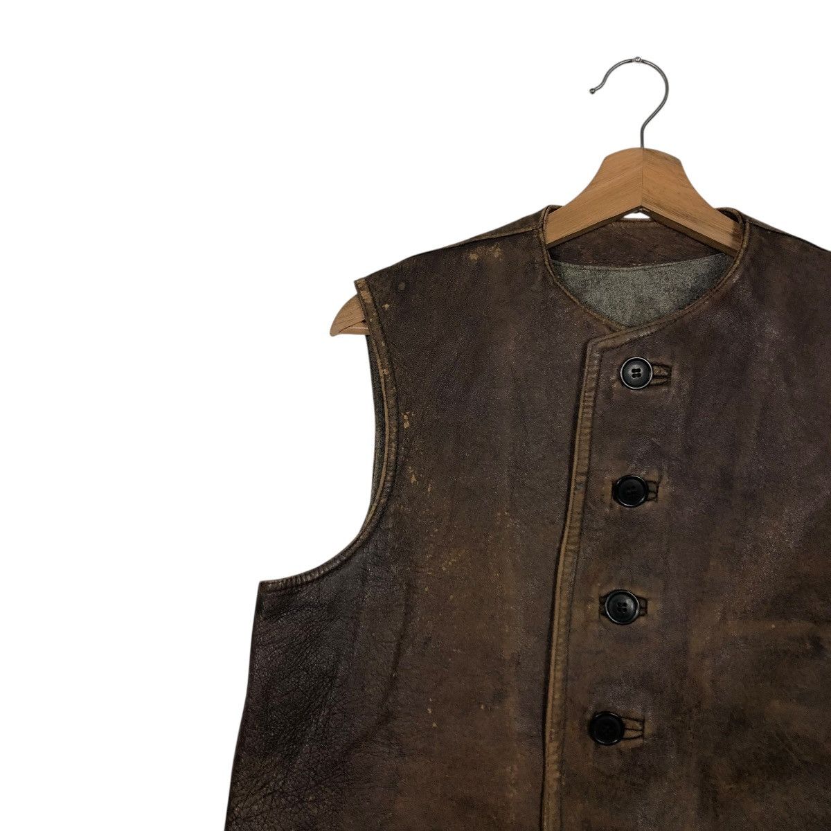 Japanese Brand 🔥RICH BROWN VINTAGE VEST LEATHER JACKET ISSEY MIYAKE Size US M / EU 48-50 / 2 - 9 Thumbnail
