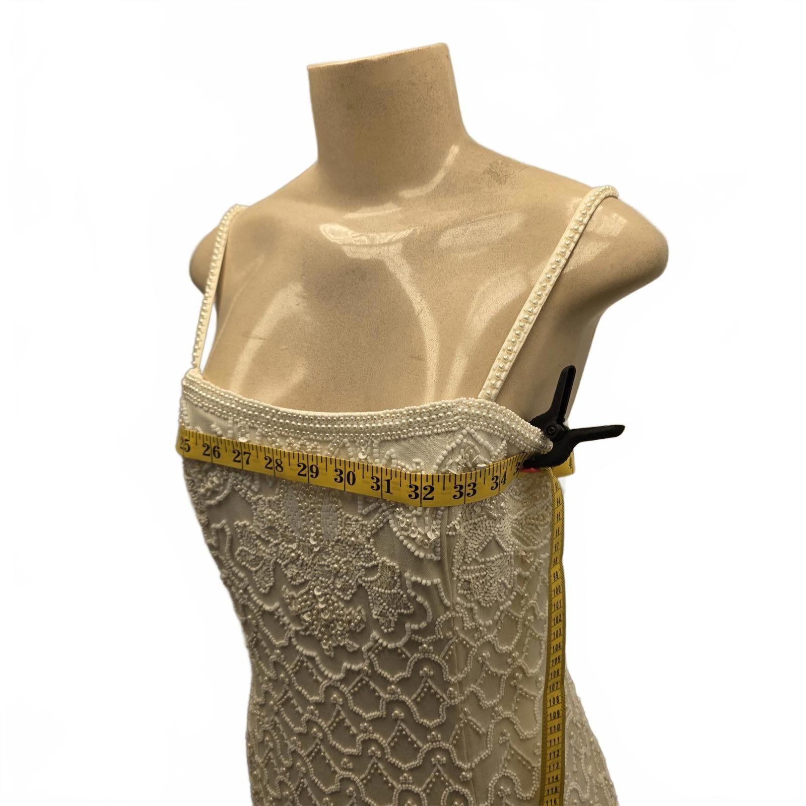 Bill Blass Bill Blass Vintage Beaded Silk Mini Dress – Bridal Cocktail Size M / US 6-8 / IT 42-44 - 9 Thumbnail