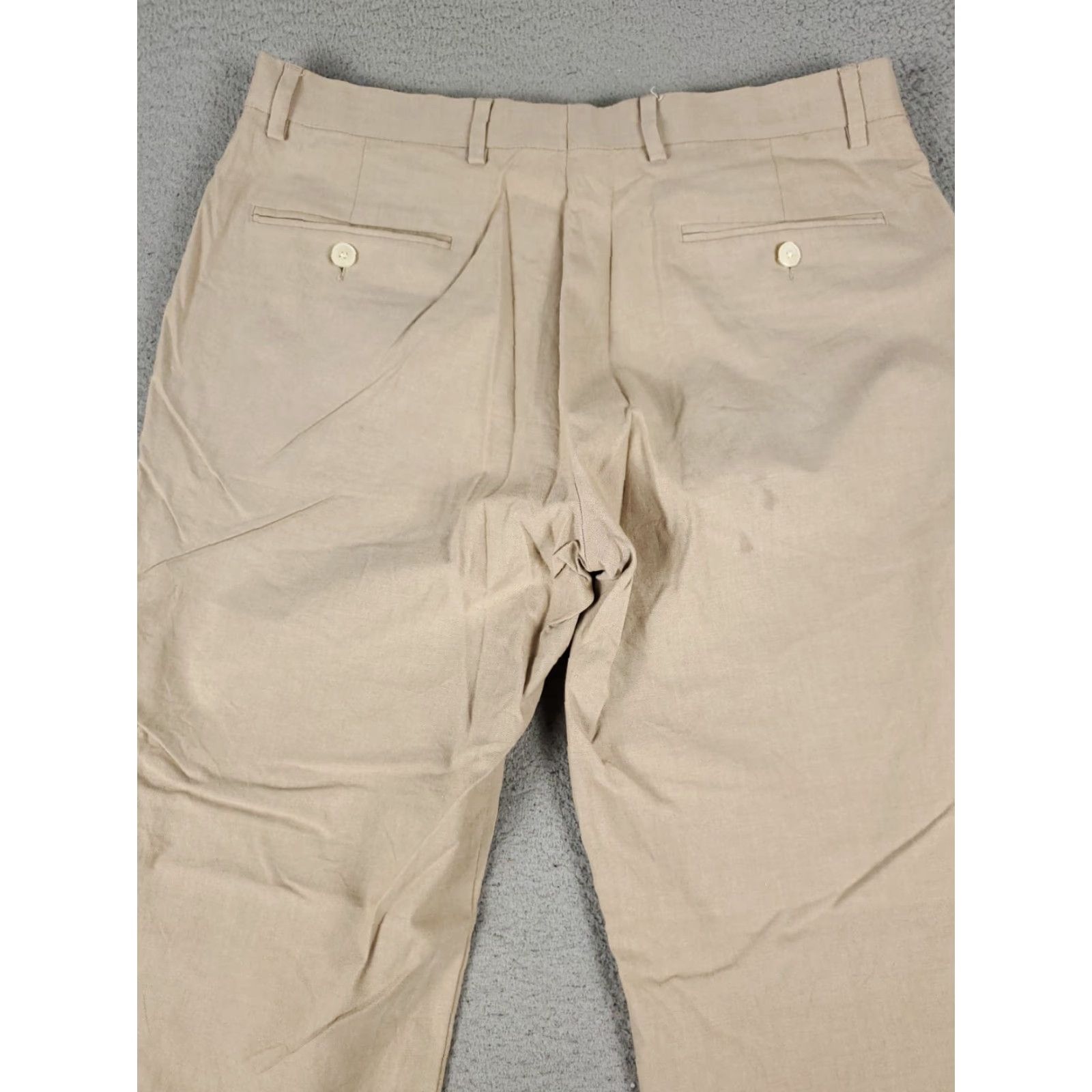 Tommy Hilfiger VINTAGE Tommy Hilfiger Pants Men 32x29 Beige Dress Flat Front Chino Regular Fit Size US 32 / EU 48 - 7 Thumbnail