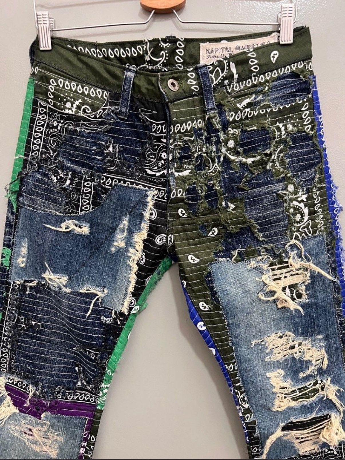 Kapital KAPITAL BORO BANDANA DECONSTRUCTED ARCHIVE DENIM PANTS Size US 32 / EU 48 - 3 Thumbnail