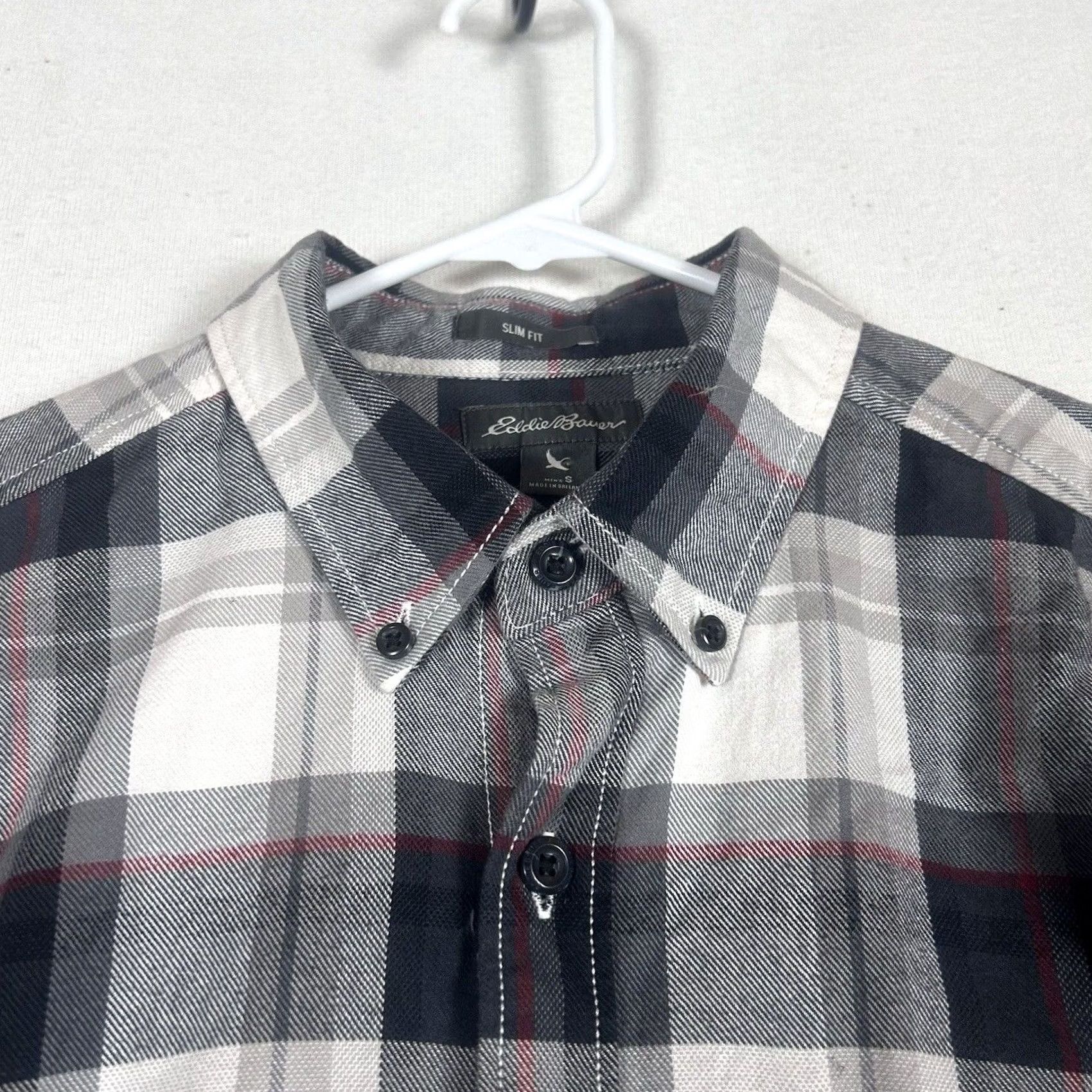 Eddie Bauer Eddie Bauer Womens Plaid Long Sleeve Button-Up Shirt Slim Fit Gray Size S Size S / US 4 / IT 40 - 2 Thumbnail