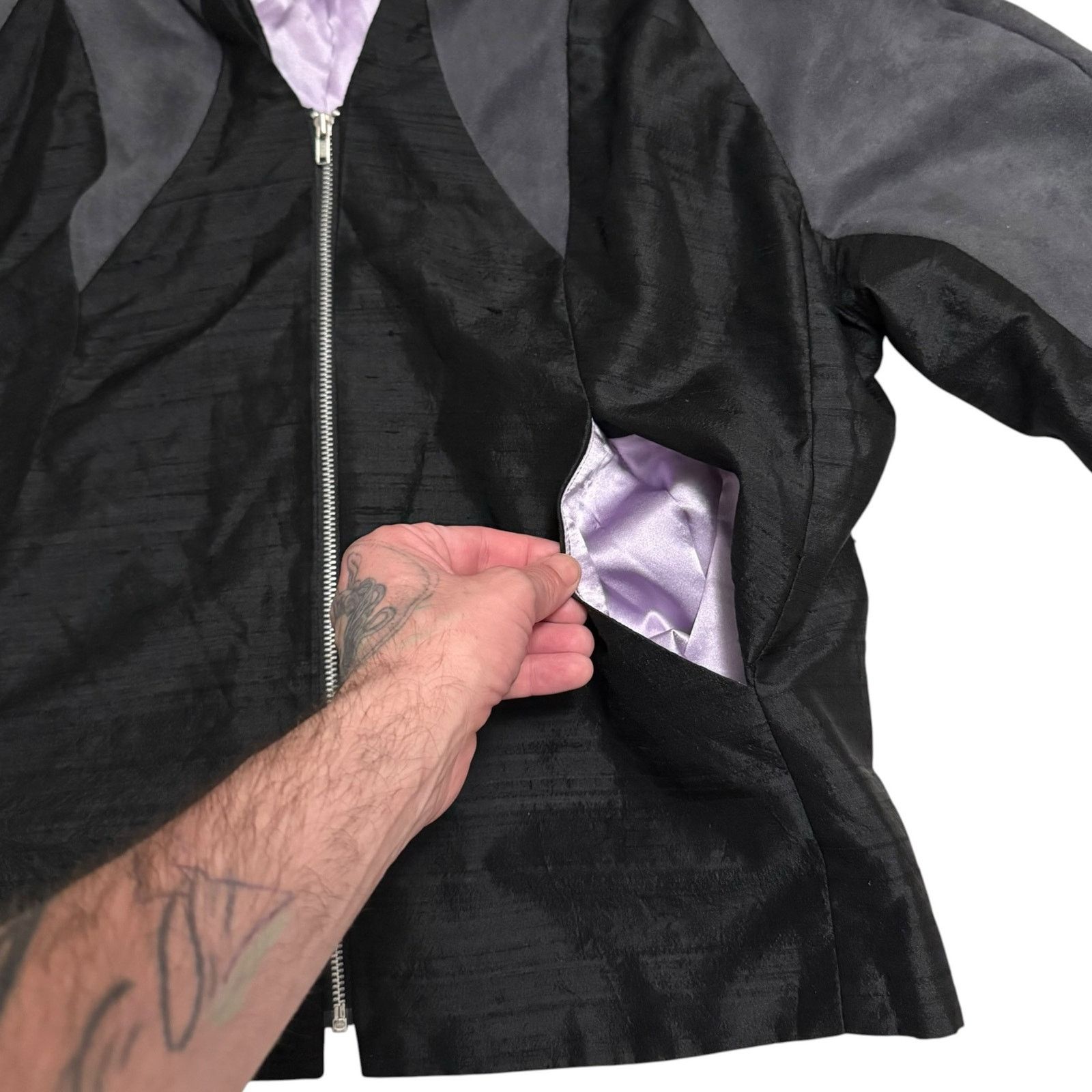 Other Teresa Crowninshield Hooded Crop Jacket Silk Gray Size Small Size M / US 6-8 / IT 42-44 - 7 Thumbnail