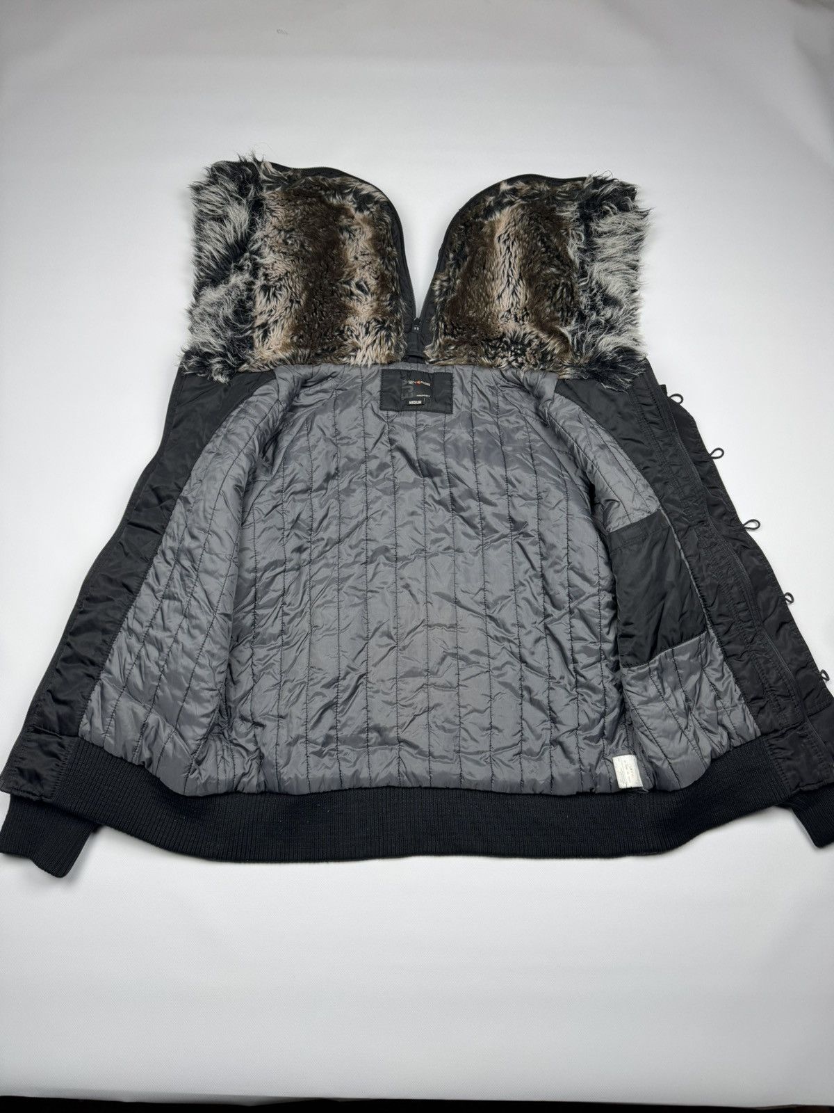 If Six Was Nine Vintage Diesel Style Faux Fur Aviator Bomber Jacket Size US M / EU 48-50 / 2 - 7 Thumbnail