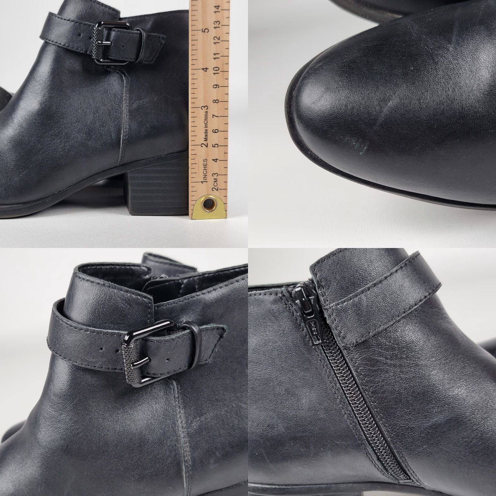 Naturalizer Naturalizer Drewe Black Leather Ankle Boots Z2174 7.5 M Women Bootie Leather Upper Insole Leather Outsole Mid Heel Block Vintage No Size US 8 / IT 38 - 9 Thumbnail