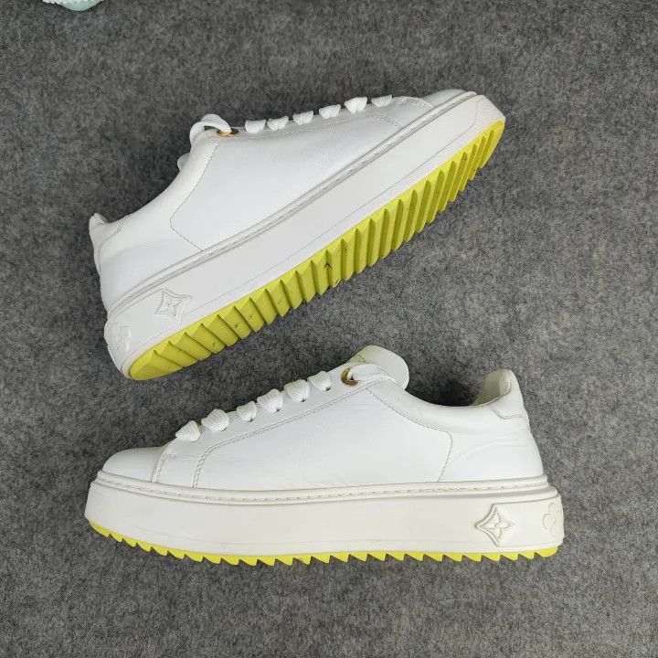 Louis Vuitton Louis Vuitton Time Out White and Yellow Sneakers -2508 Size US 6 / IT 36 - 6 Thumbnail