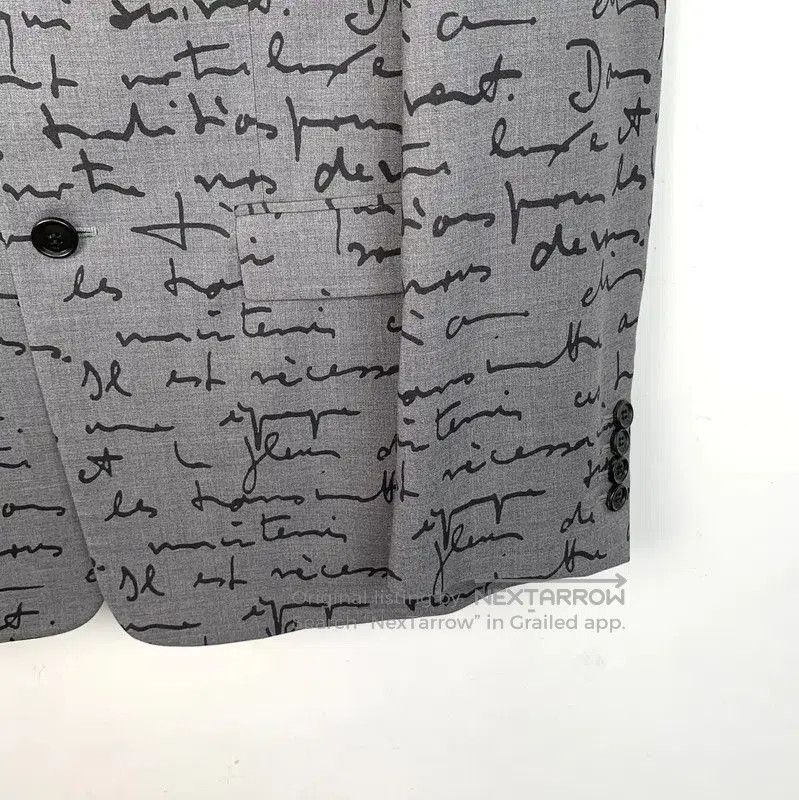 Dior Dior Gray Wool Men's Jacket with Text Print . Size US S / EU 44-46 / 1 - 4 Thumbnail
