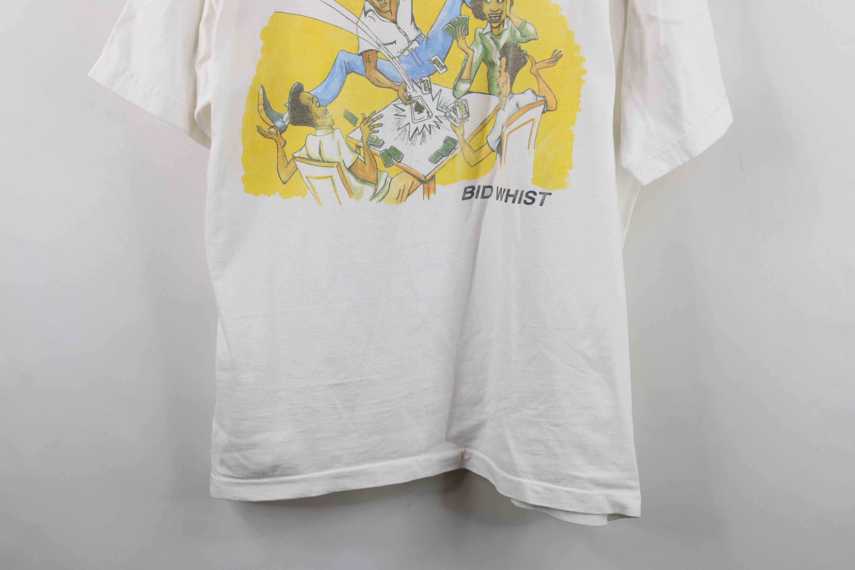 Vintage Vintage 90s Set Time Bid Whist Card Game Comic T-Shirt White Size US XL / EU 56 / 4 - 3 Thumbnail