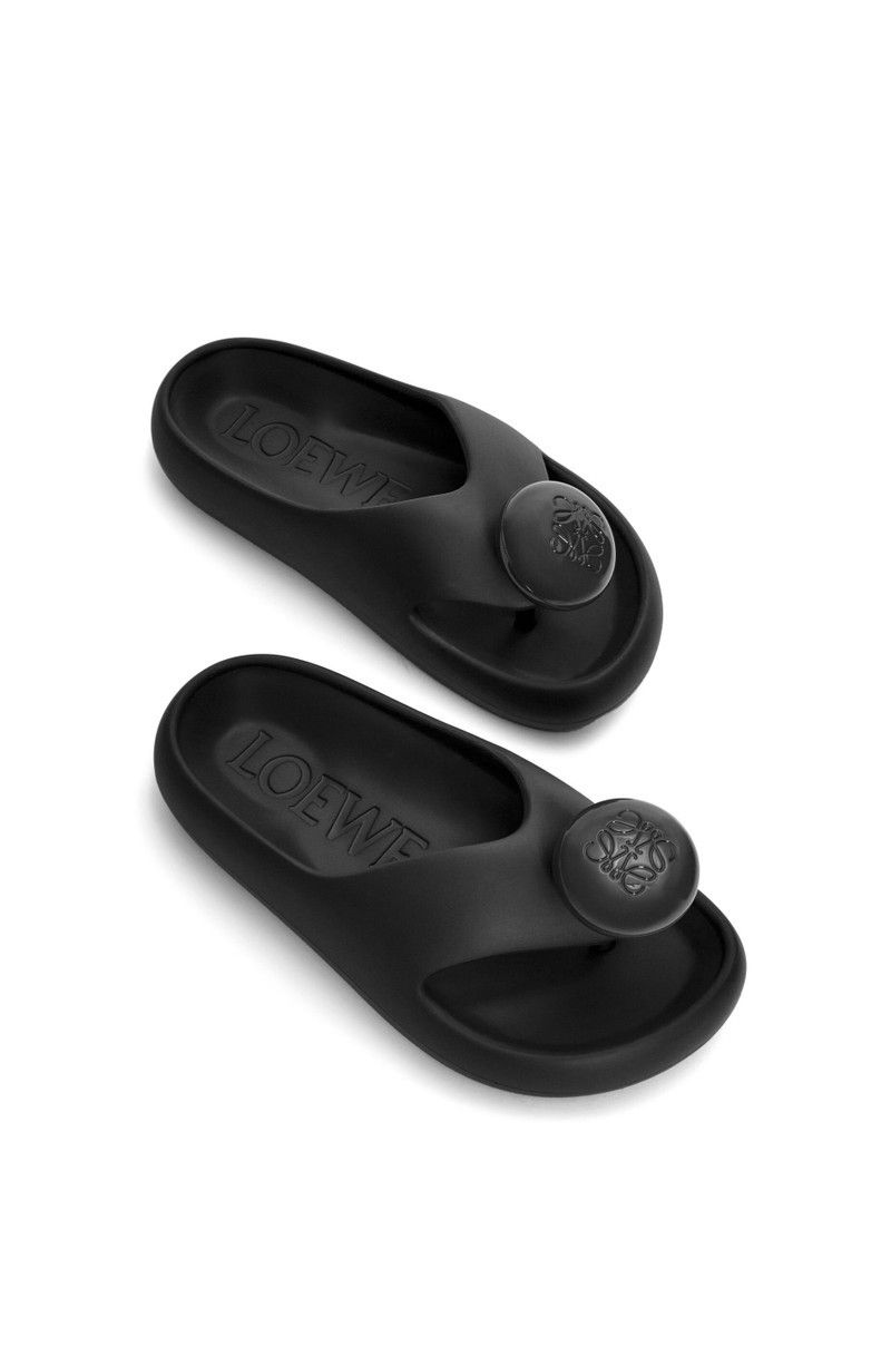 Loewe o1in1g0426 Pebble Thong Slides in Black Size US 8 / IT 38 - 4 Thumbnail
