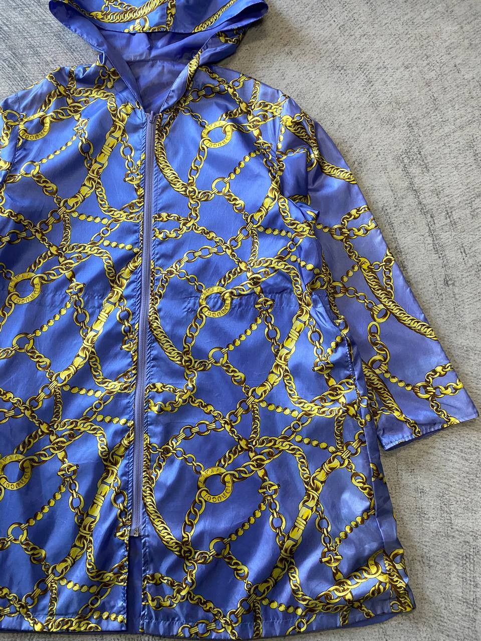 Fiorucci × Vintage Vtg Fiorucci Gold Chain Nylon Windbreaker Rain Coat Parka Size XL / US 12-14 / IT 48-50 - 4 Thumbnail