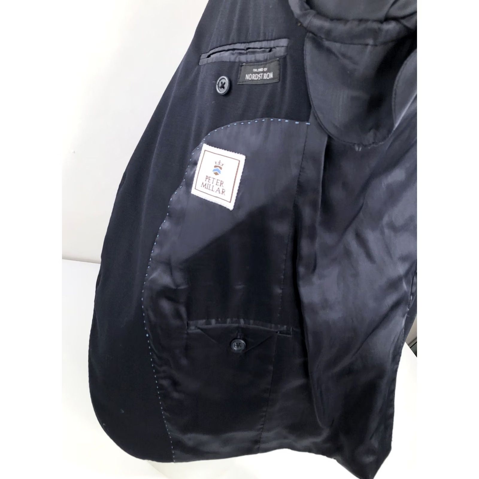 Peter Millar PETER MILLAR Blazer Mens 40S Wool Dark Blue 100% Wool Jacket Blazer B16 EXCELLENT Size 40R - 5 Thumbnail
