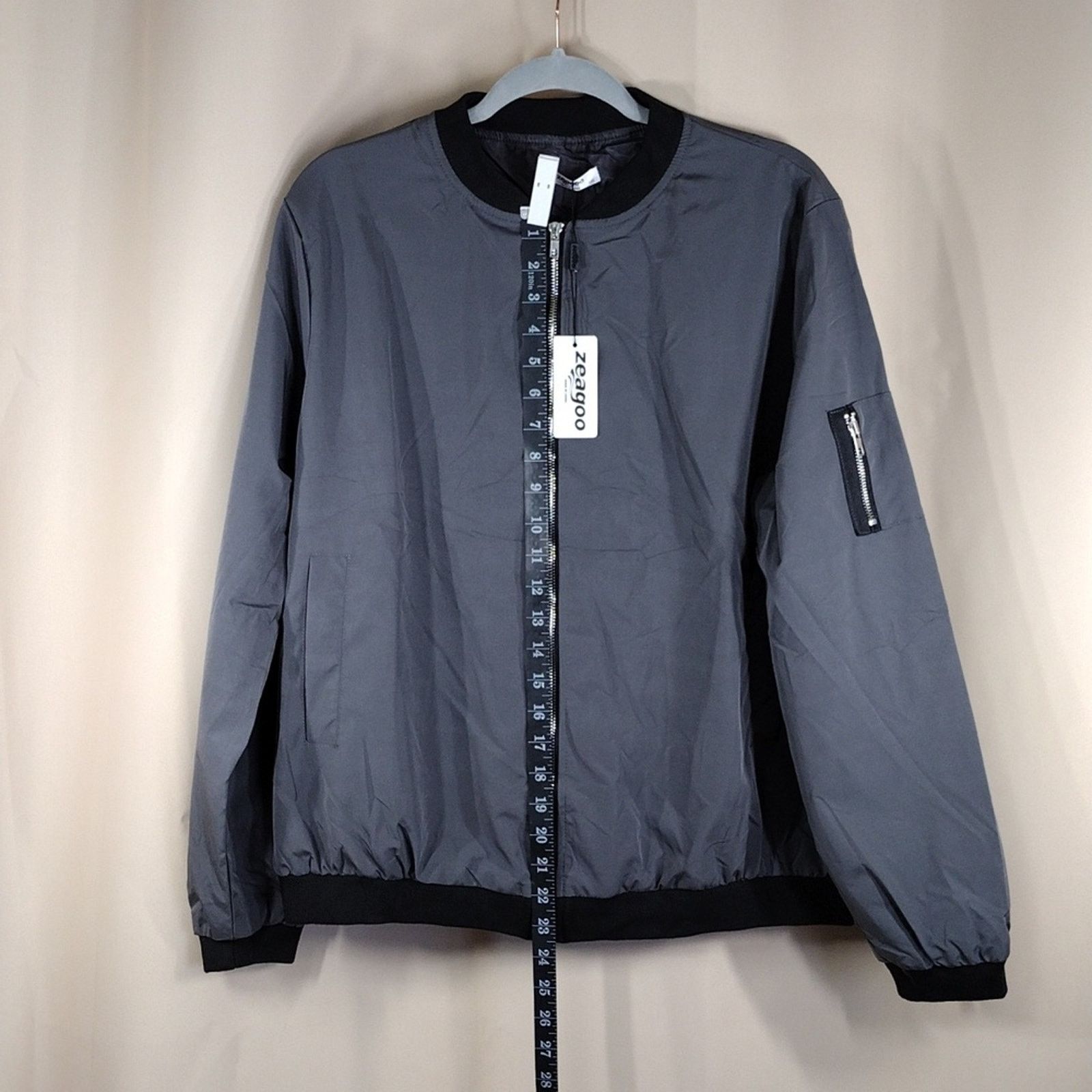 Zeagoo NWT Zeagoo Gray Polyester Outdoor Men's Wind Bomber Jacket Size US XXL / EU 58 / 5 - 3 Thumbnail