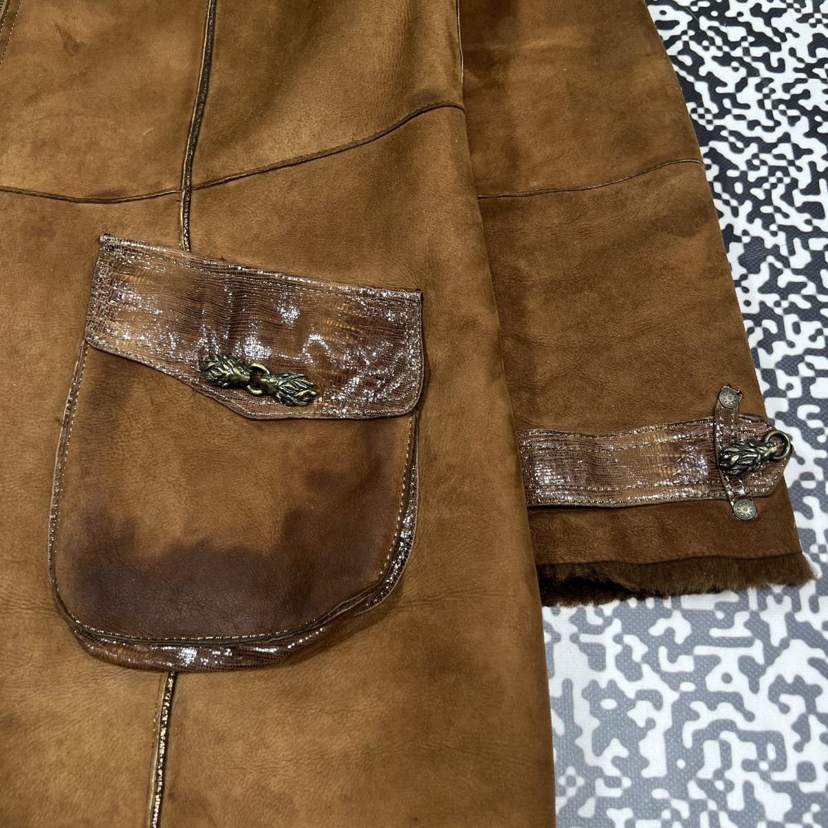 Vintage Vintage 00s Stella Rossa Leather Fur Sheepskin Coat Jacket Size M / US 6-8 / IT 42-44 - 12 Thumbnail