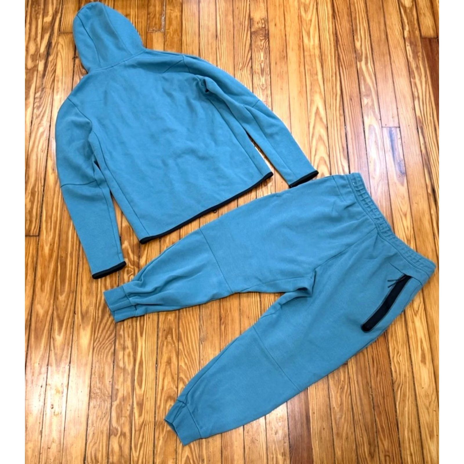 Nike Nike Sportswear Tech Fleece Tracksuit Men’s M/XL Blue Sweatshirt Pants 2 Piece Slim Tapered Hooded Zipped Pockets Size US 31 - 2 Thumbnail