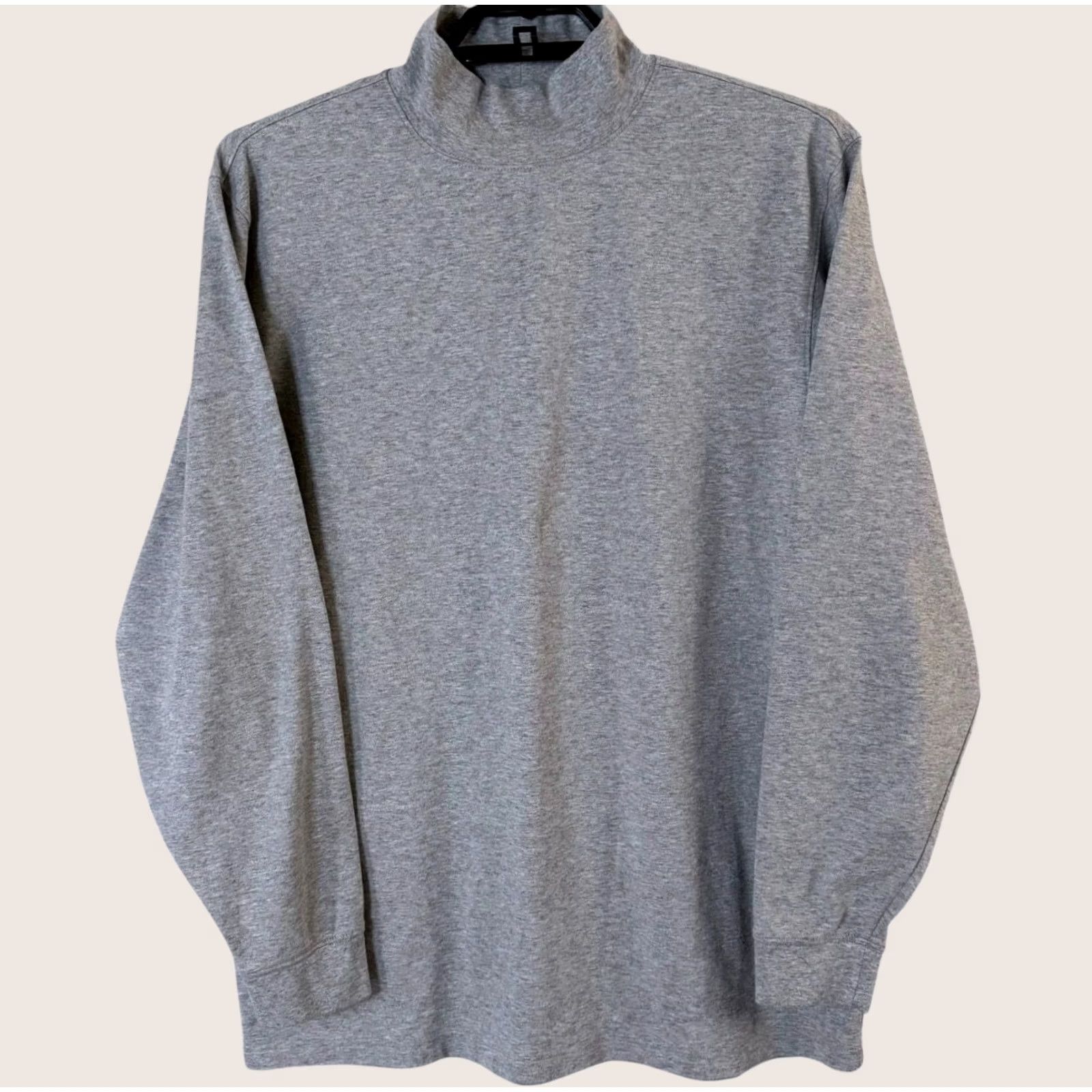 Vintage VINTAGE L.L. Bean Soft Mock-Turtleneck Long-Sleeve Gray Mens Large Tall 100% Cotton Pullover Sweater Size US L / EU 52-54 / 3 - 1 Thumbnail