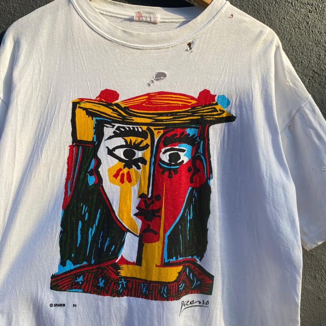 Vintage Thrashed Vintage 90s Distressed Picasso Spadem Art Tee Size US M / EU 48-50 / 2 - 2 Thumbnail