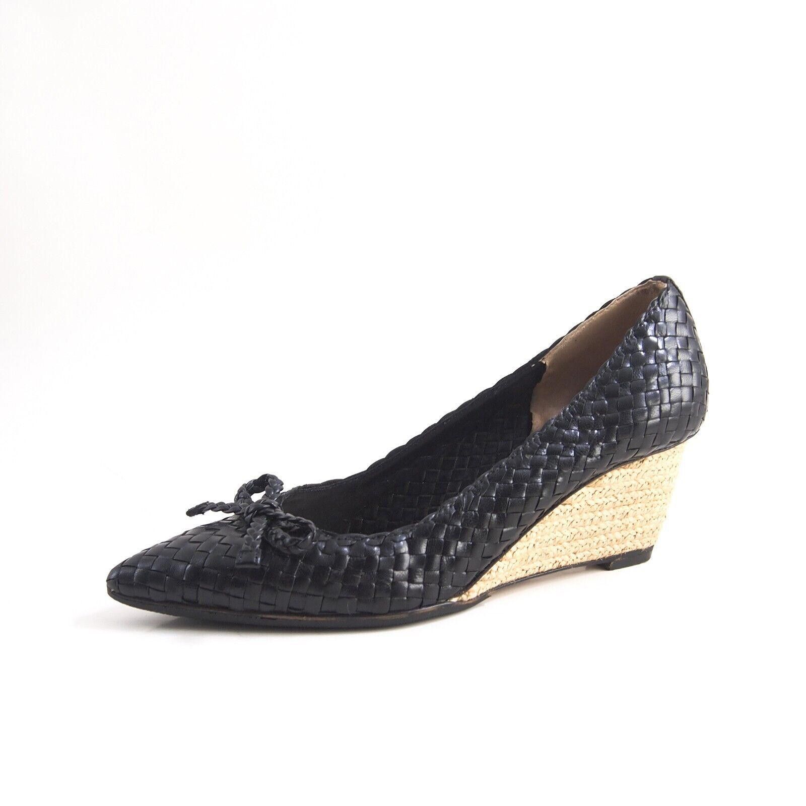 Prada Prada Wedge Pumps Heels Black Braided Leather US 6 EU 36 Size US 6 / IT 36 - 1 Thumbnail
