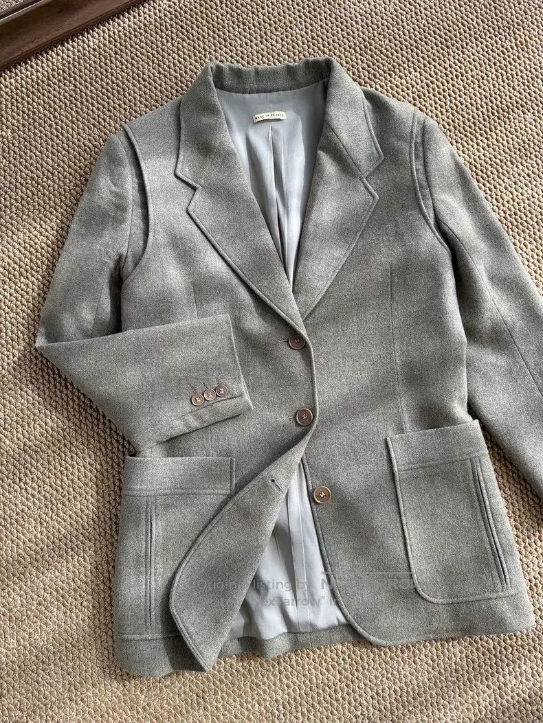 Hermes Hermes Wool and cashmere single-breasted blazer, chestnut Size M / US 6-8 / IT 42-44 - 1 Thumbnail