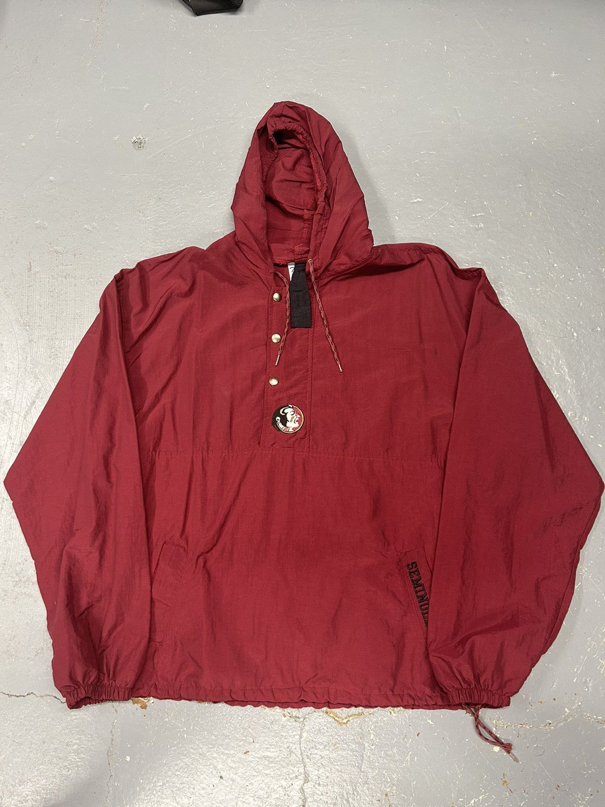 Vintage Vintage 90s Florida State Seminole Maroon Windbreaker Jacket Size US XL / EU 56 / 4 - 1 Thumbnail