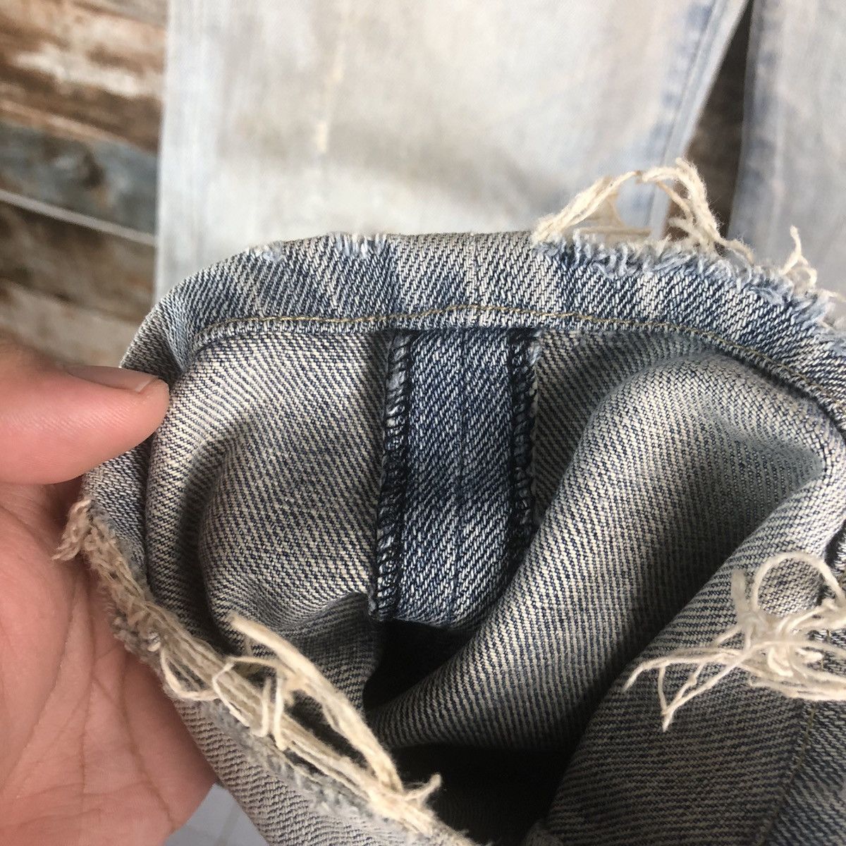 Wrangler DL Wrangler Blue Distressed Denim Pants #263 Size US 31 - 11 Thumbnail