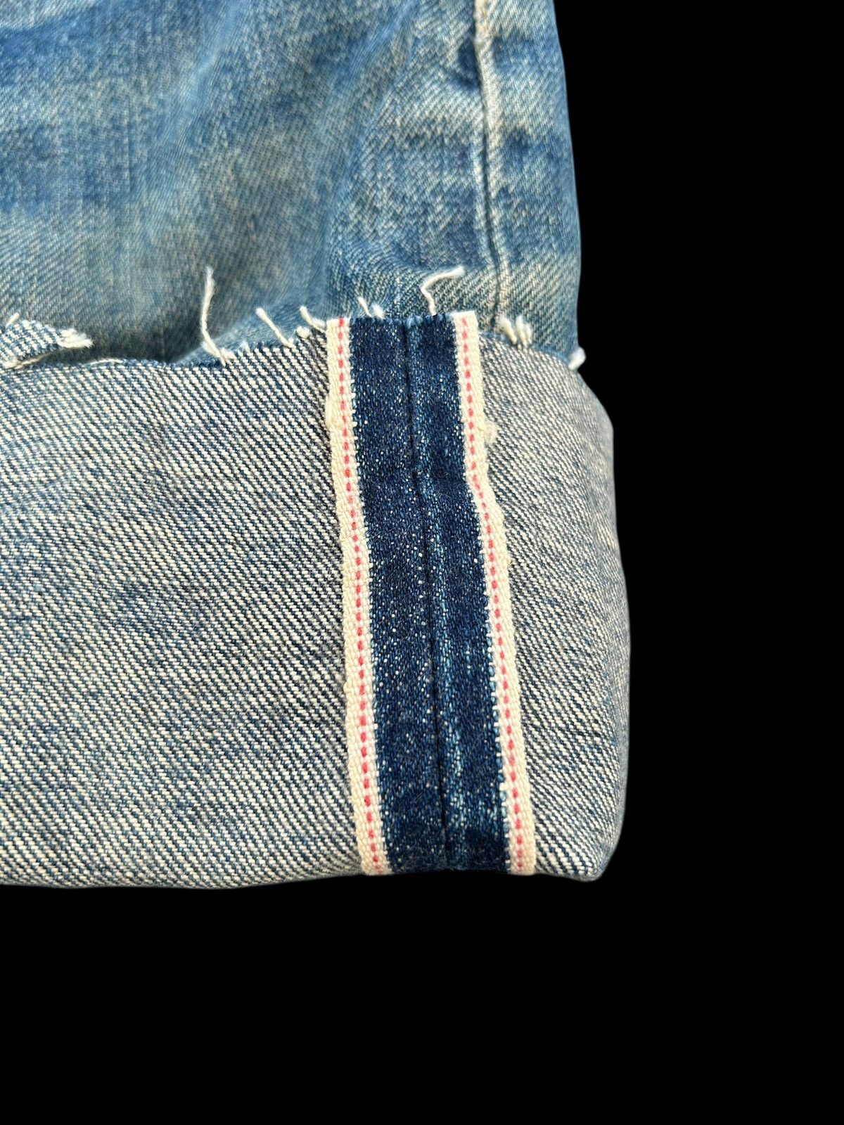Japanese Brand × Kapital × Vintage Vintage Levis Big E Buckle Back Distressed Short Denim Size US 32 / EU 48 - 4 Thumbnail